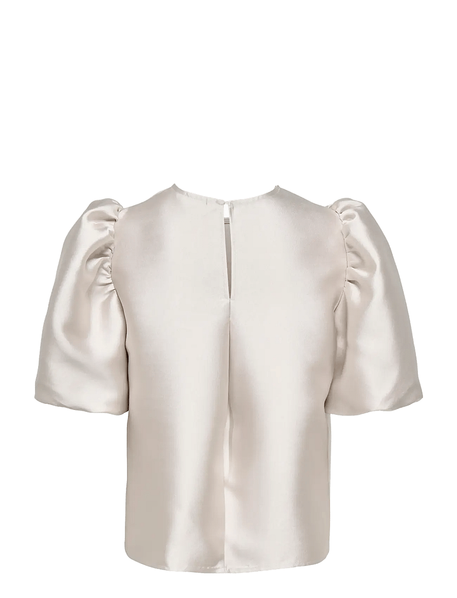 ONLY - ONLMANNY 2/4 HEAVY SATIN TOP WVN CS - kortærmede bluser - pumice stone - 2