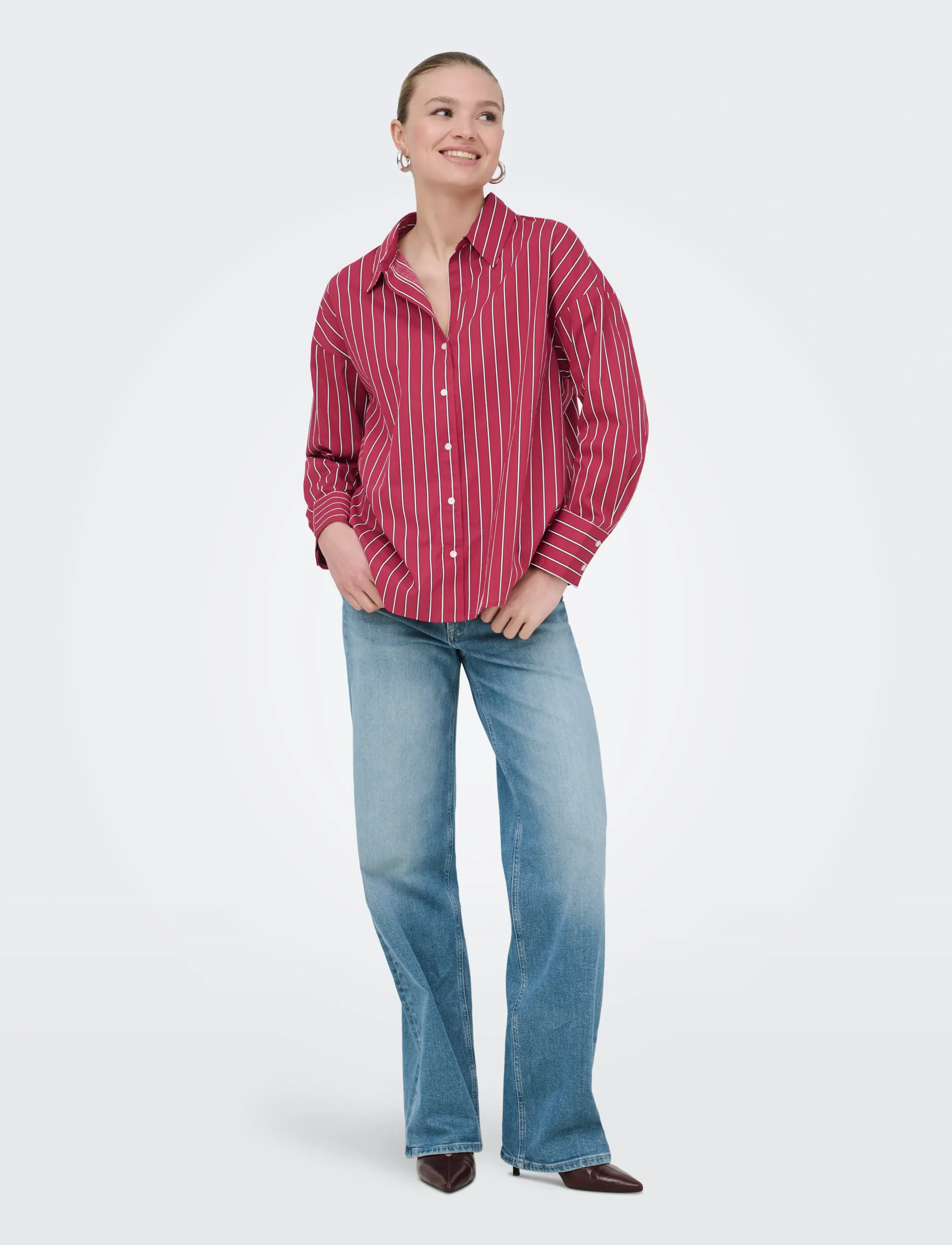 ONLY - ONLOREGON NANO LS SHIRT WVN - marškiniai ilgomis rankovėmis - deep claret - 4