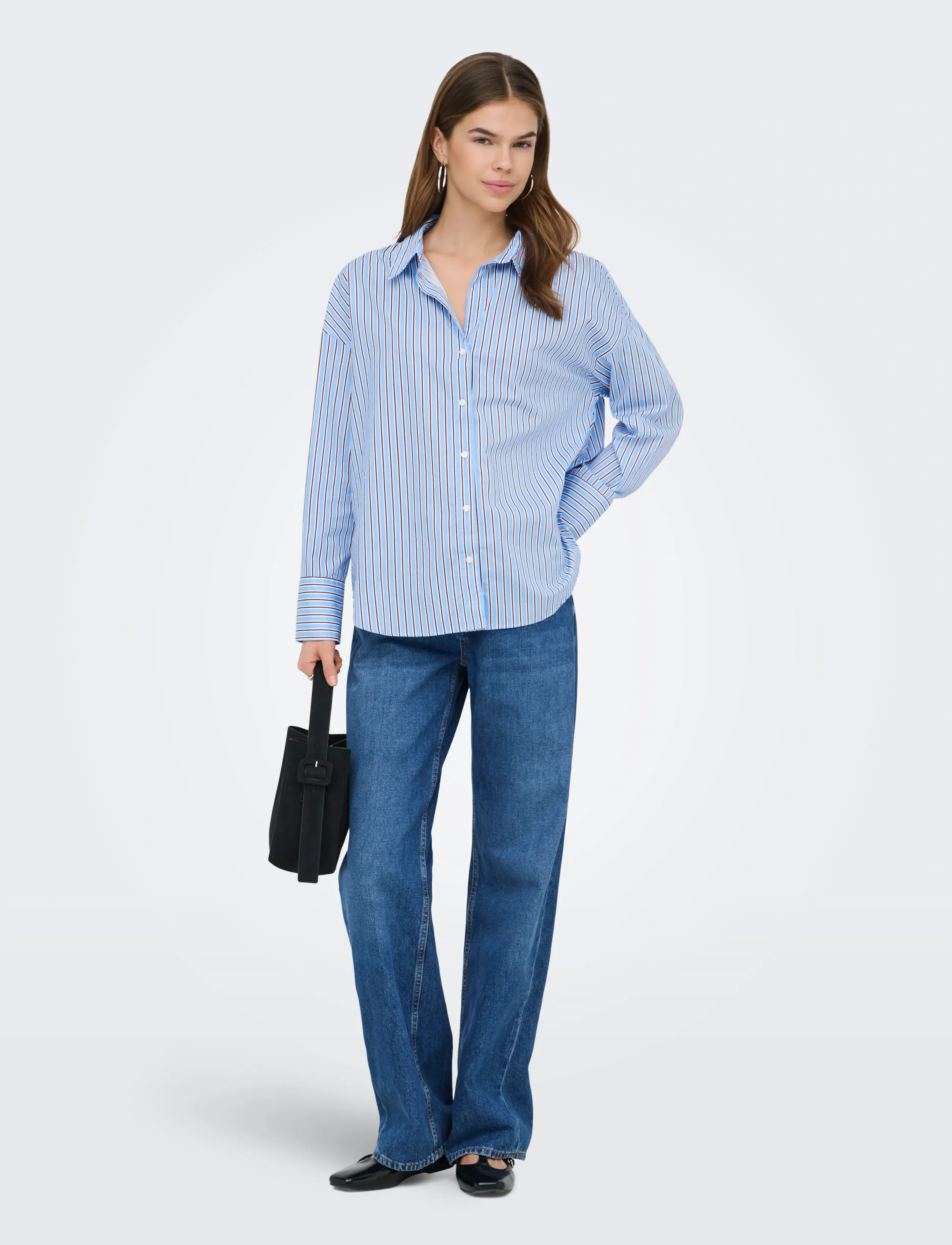 ONLY - ONLOREGON NANO LS SHIRT WVN - langærmede skjorter - vista blue - 4
