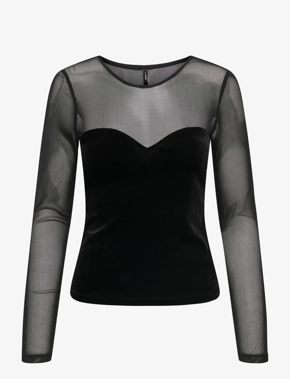 ONLY - ONLSMOOTH L/S MESH MIX TOP BOX JRS - pikkade varrukatega alussärgid - black - 1