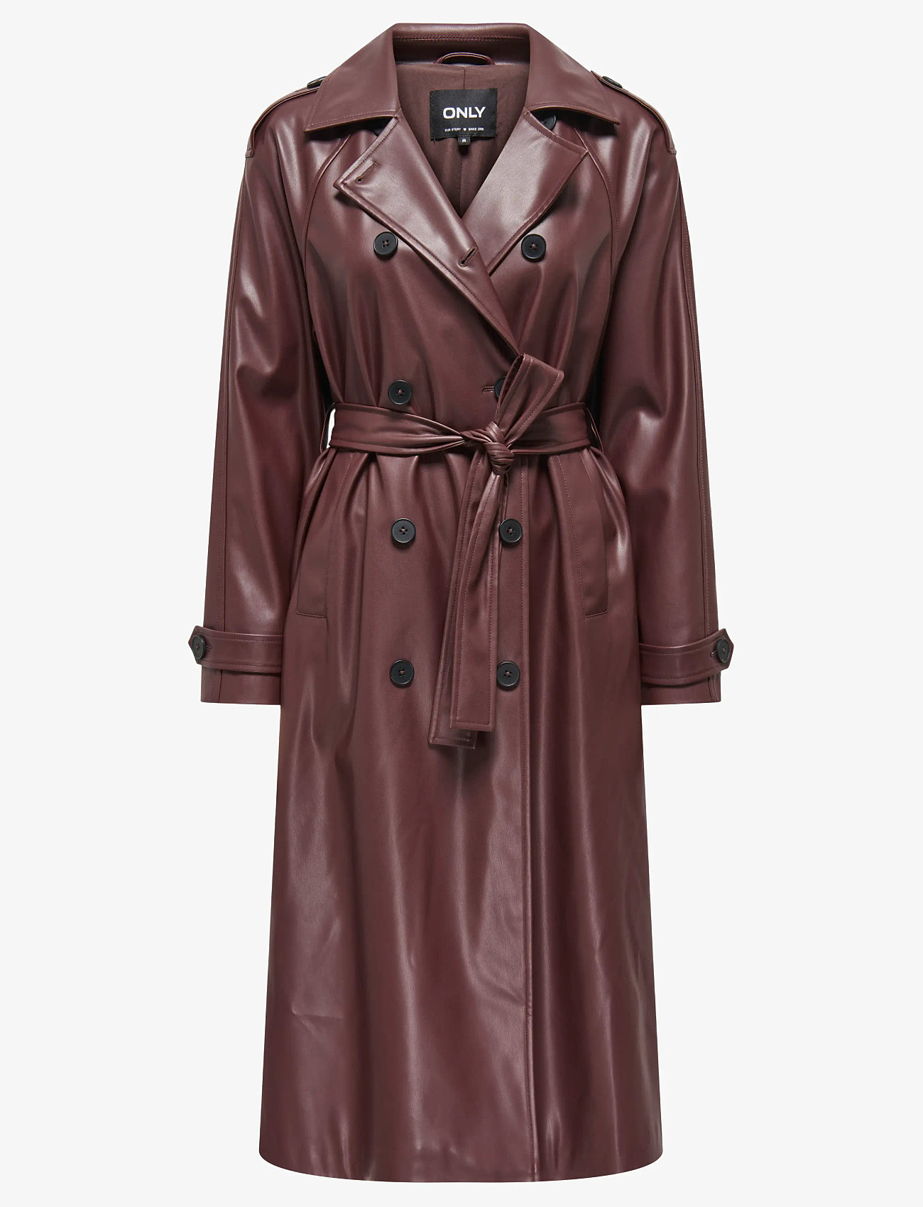ONLY - ONLFLORA FAUX LEATHER TRENCHCOAT OTW - trenchcoats - deep mahogany - 0