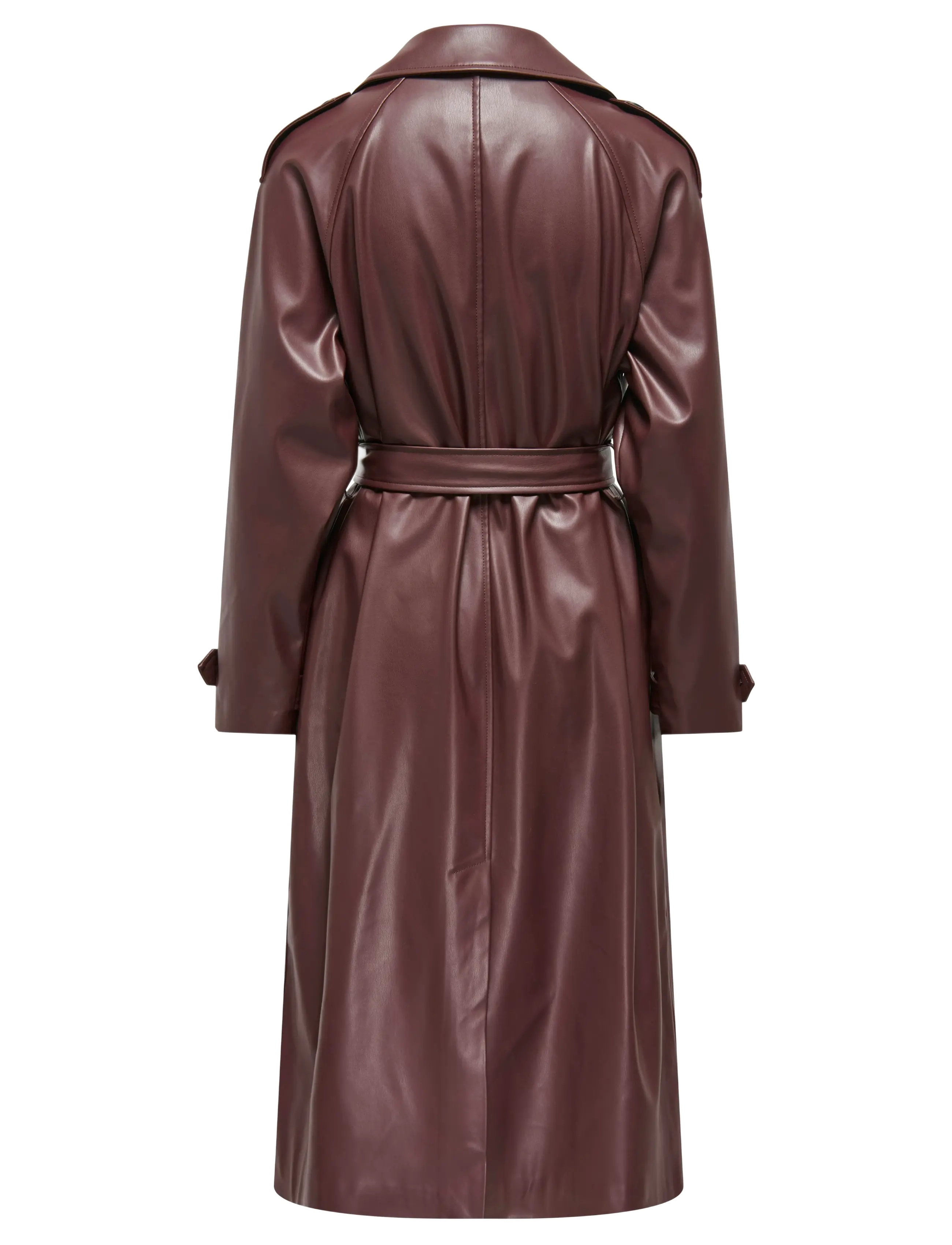ONLY - ONLFLORA FAUX LEATHER TRENCHCOAT OTW - deep mahogany - 1