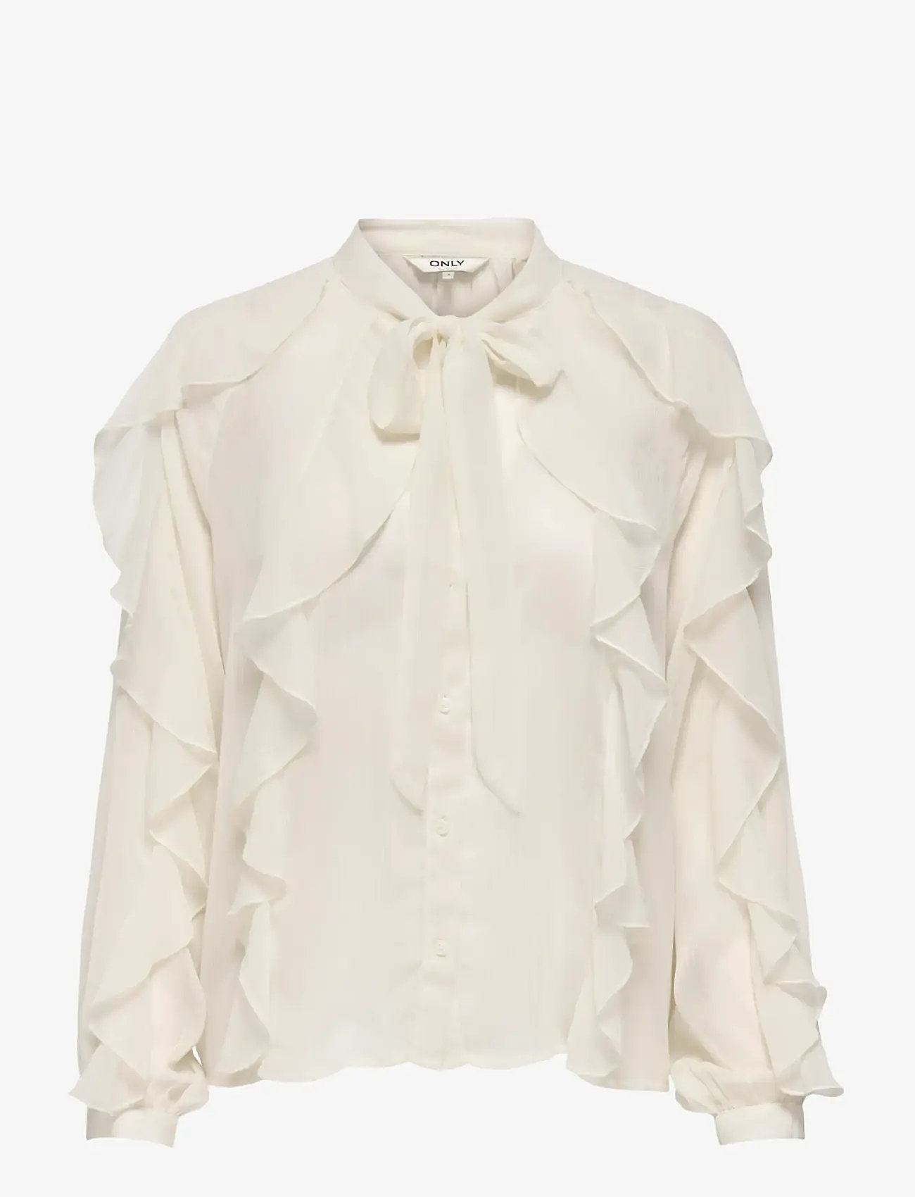 ONLY - ONLTARYN LS ROMANTIC RUFFLE BLOUSE  WVN - langärmlige blusen - birch - 0