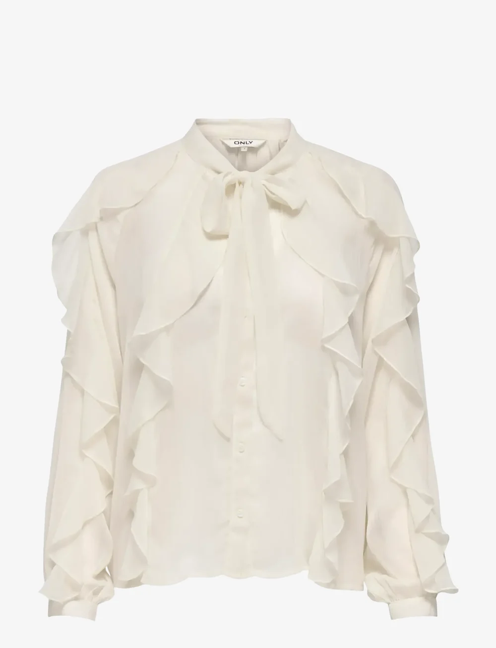 ONLY - ONLTARYN LS ROMANTIC RUFFLE BLOUSE WVN - langärmlige blusen - birch - 0