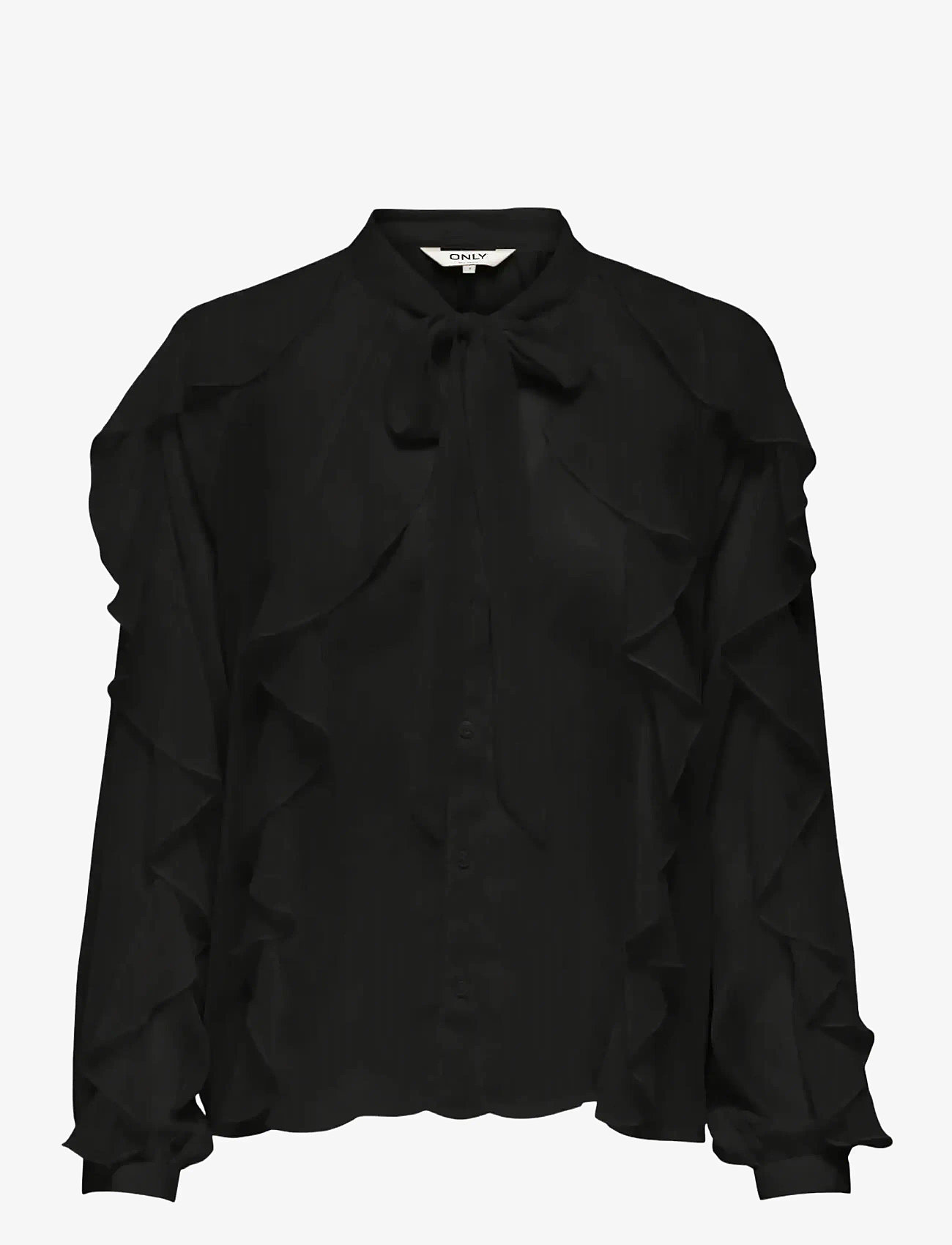 ONLY - ONLTARYN LS ROMANTIC RUFFLE BLOUSE  WVN - long sleeved blouses - black - 0