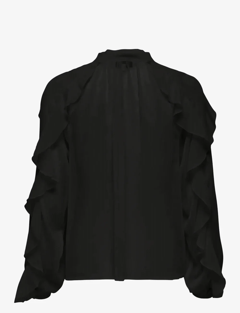 ONLY - ONLTARYN LS ROMANTIC RUFFLE BLOUSE  WVN - långärmade blusar - black - 1