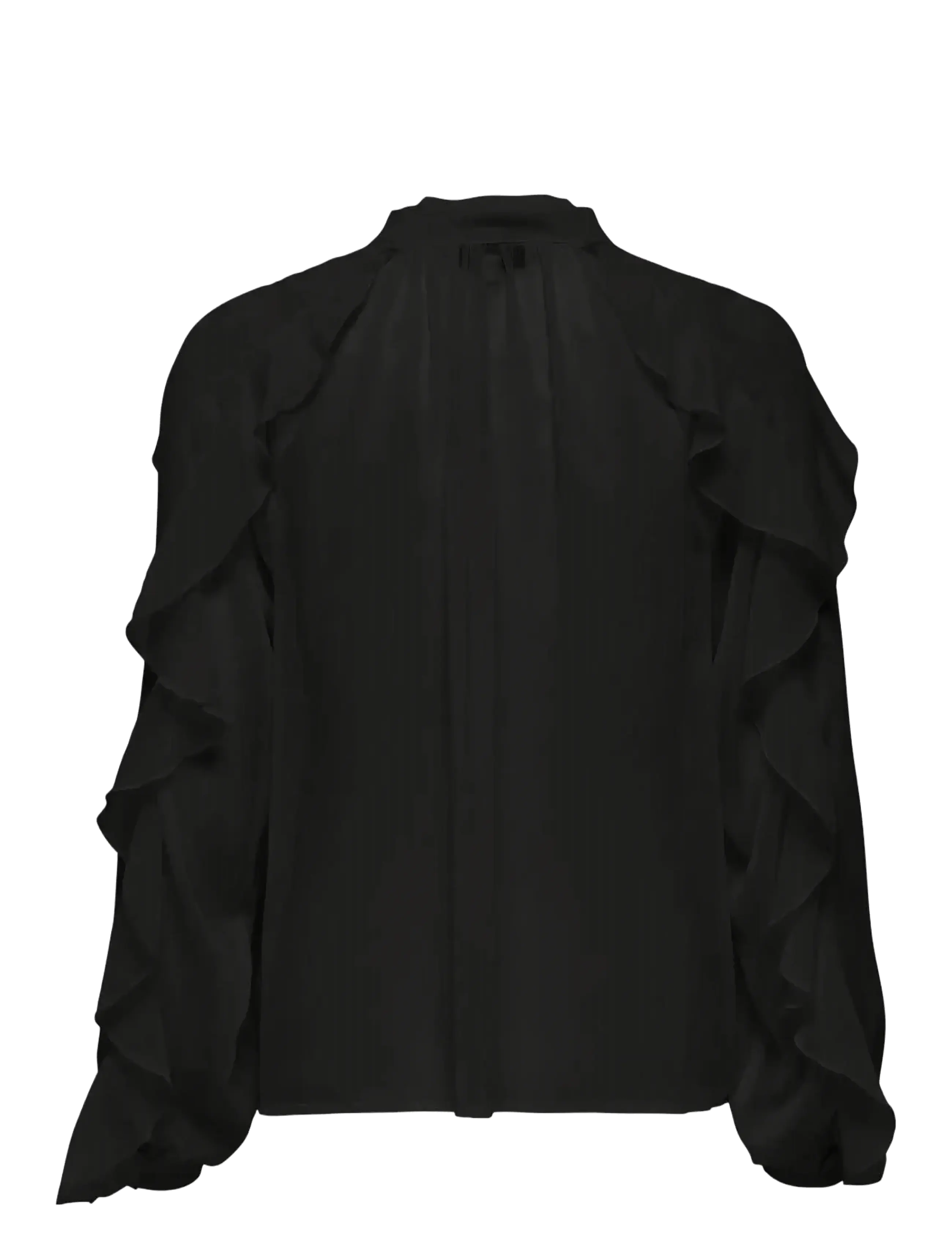 ONLY - ONLTARYN LS ROMANTIC RUFFLE BLOUSE  WVN - långärmade blusar - black - 1