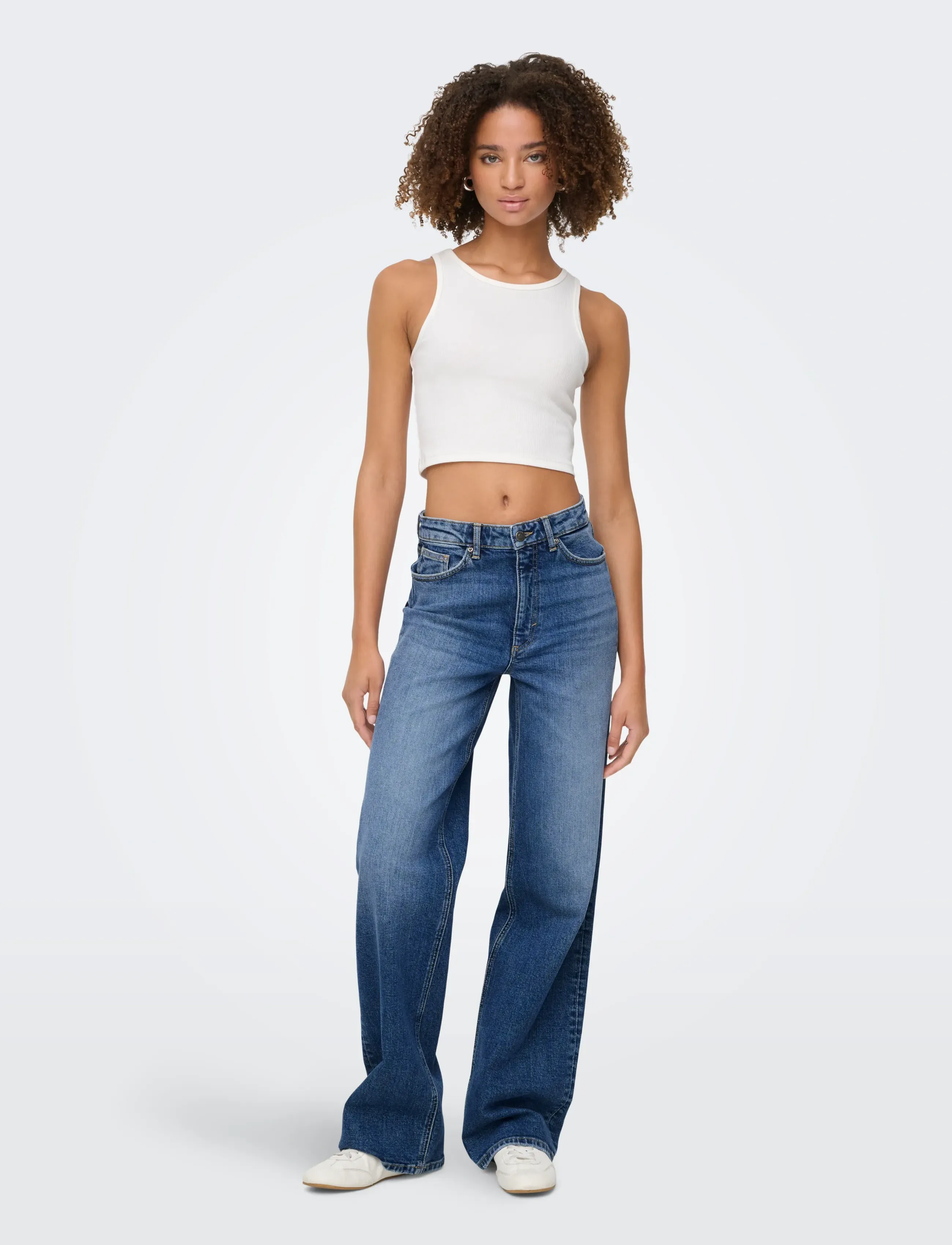 ONLY - ONLJUICY HW WIDE LEG DOT330 DNM NOOS - szerokie dżinsy - dark blue denim - 4