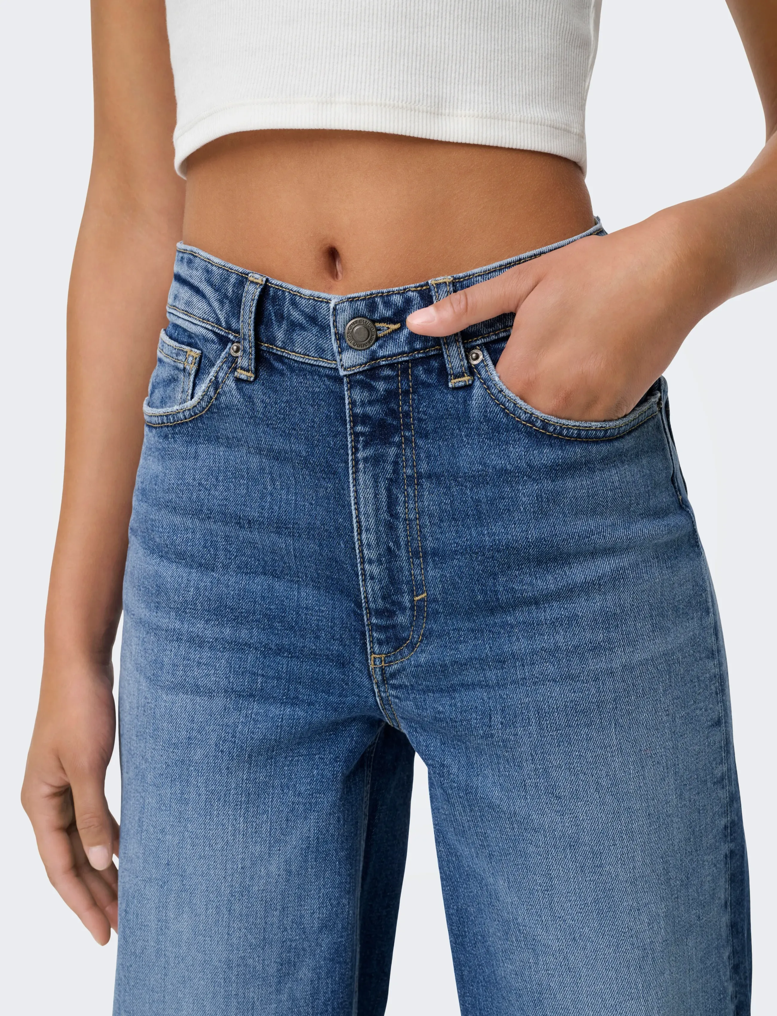 ONLY - ONLJUICY HW WIDE LEG DOT330 DNM NOOS - szerokie dżinsy - dark blue denim - 5