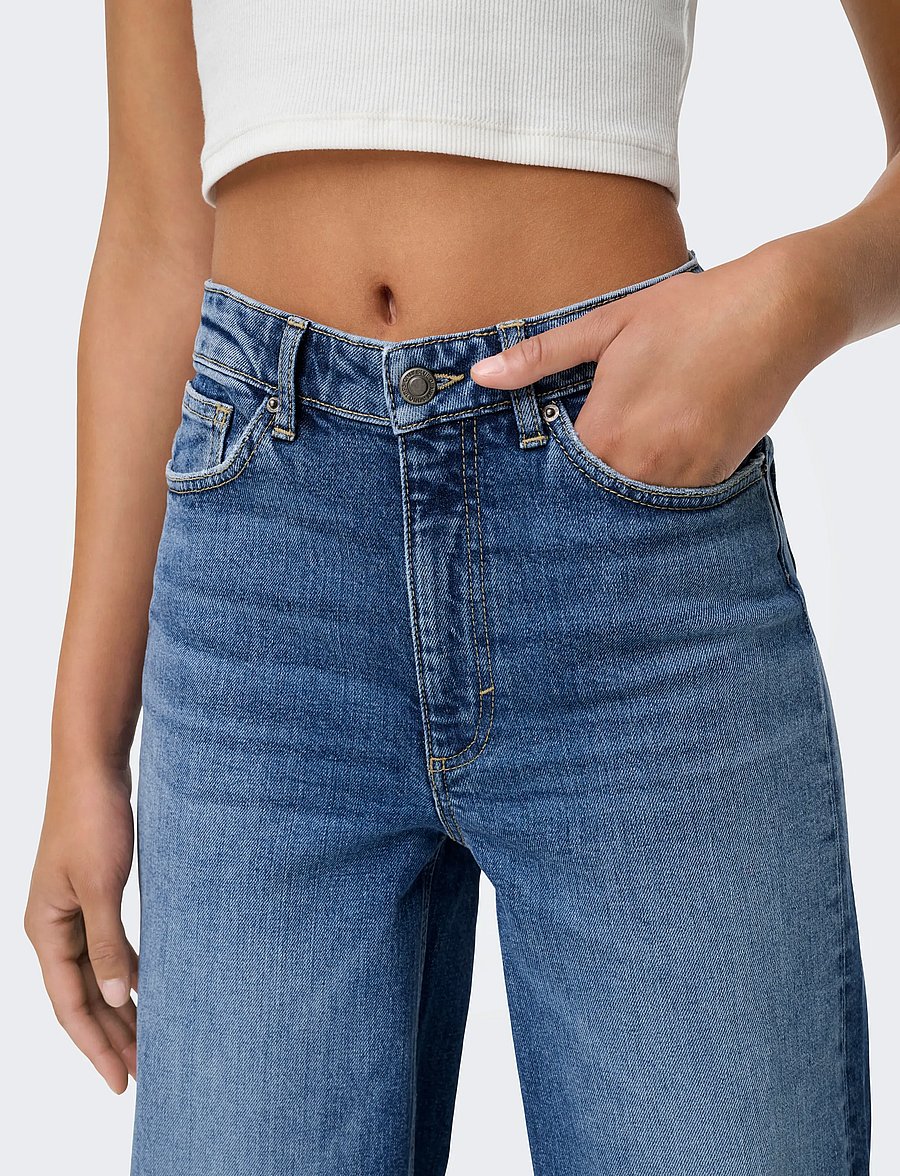 ONLY - ONLJUICY HW WIDE LEG DOT330 DNM NOOS - szerokie dżinsy - dark blue denim - 5
