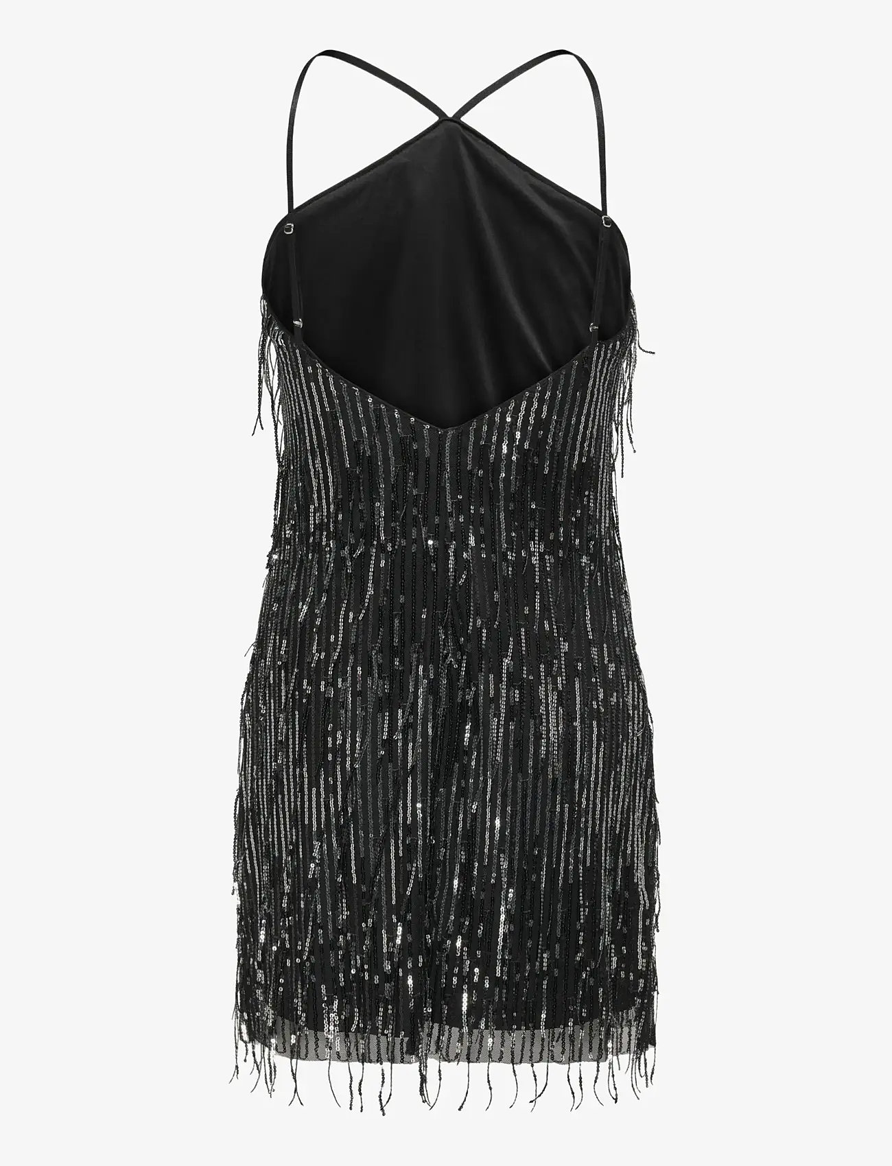 ONLY - ONLSPACY SL HALTERNECK SEQUINS DRESS WVN - sequin dresses - black - 1