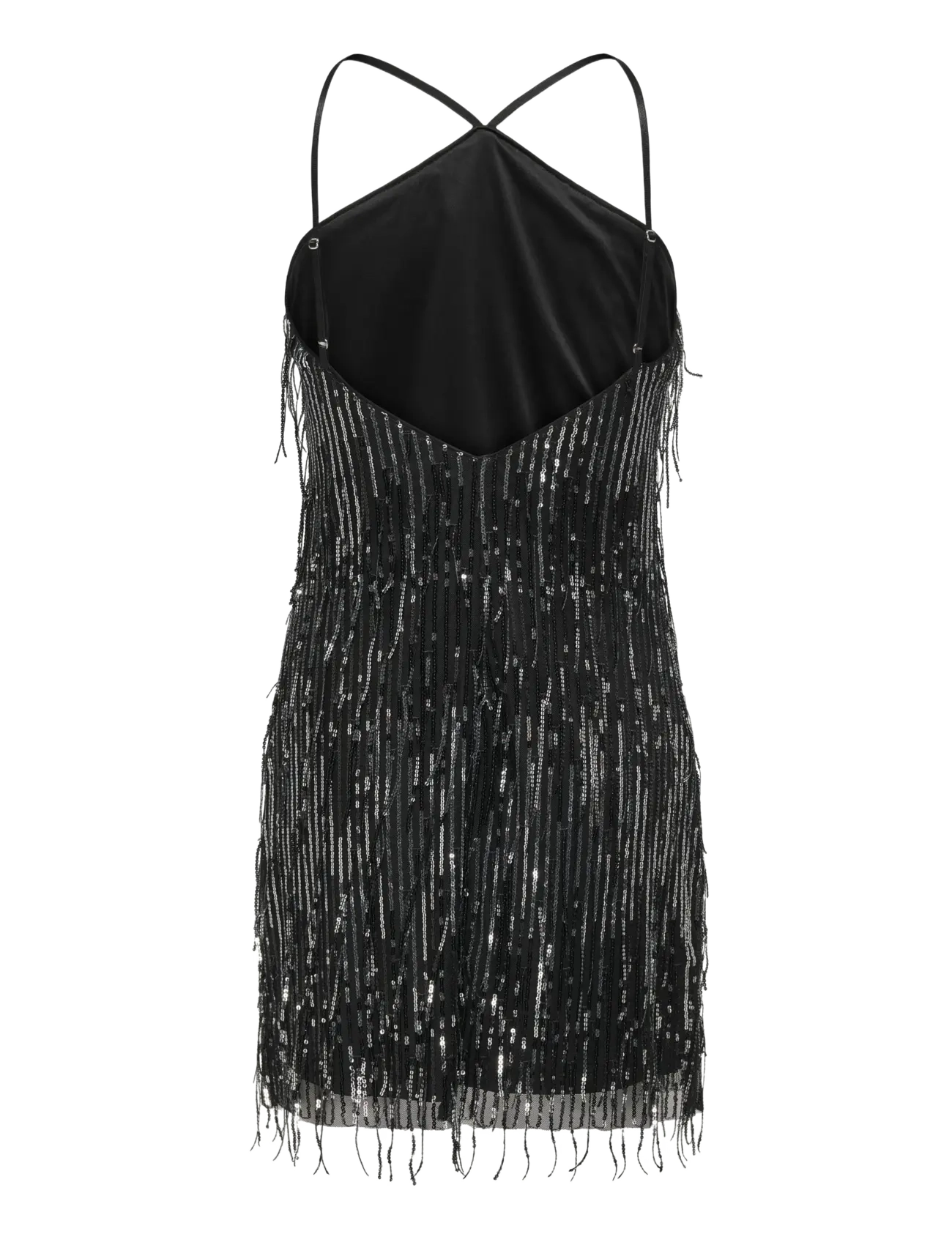 ONLY - ONLSPACY SL HALTERNECK SEQUINS DRESS WVN - paillettenkleider - black - 1