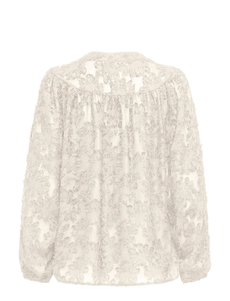 ONLY - ONLKORSA LS JAQUARD SHIRT WVN - long sleeved blouses - egret - 1