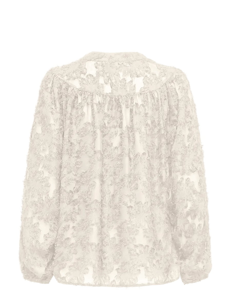 ONLY - ONLKORSA LS JAQUARD SHIRT WVN - langärmlige blusen - egret - 1