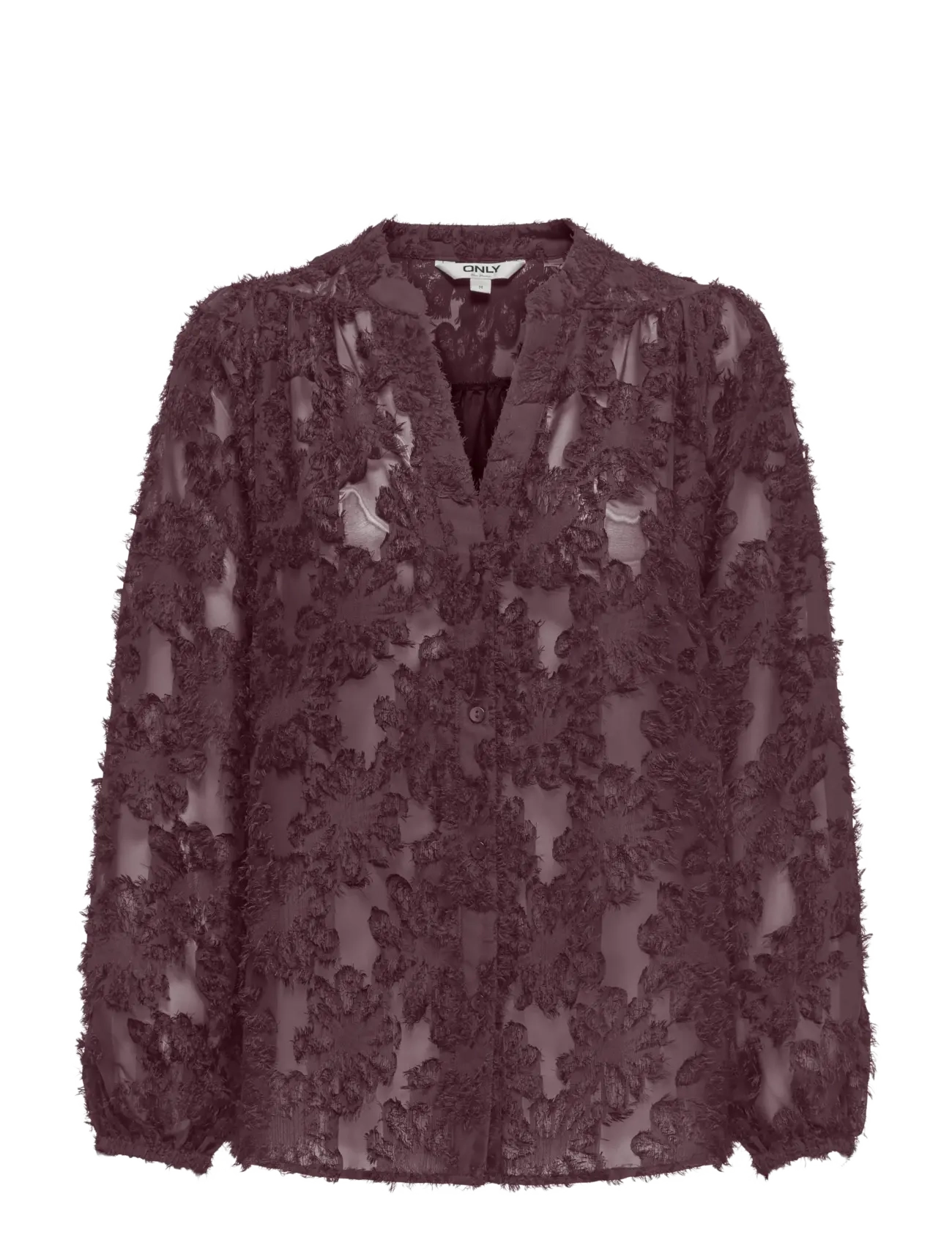 ONLY Onlkorsa Ls Jaquard Shirt Wvn, Kvinder, Langærmet Jacquard Bluse, Lila, Str: XS