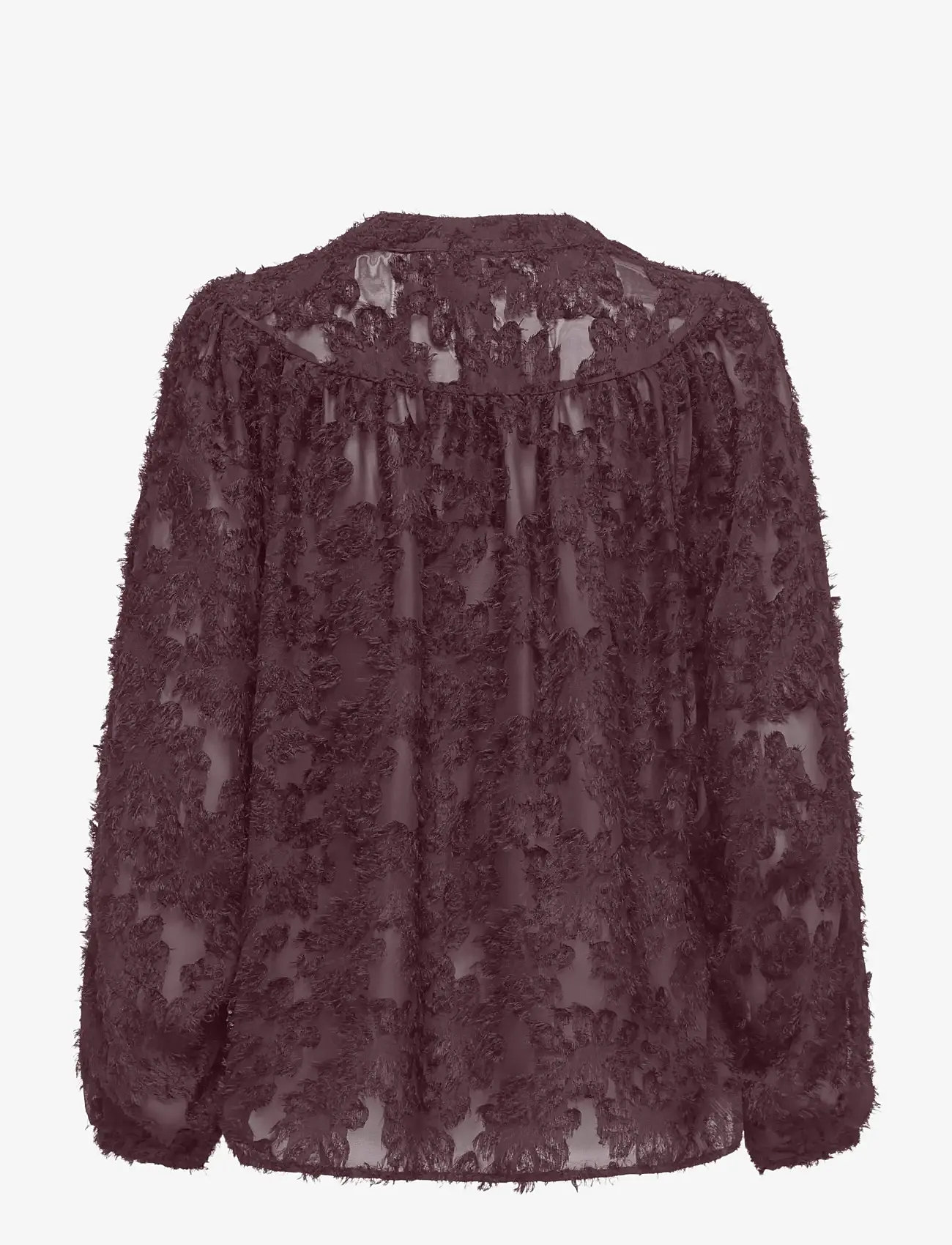 ONLY - ONLKORSA LS JAQUARD SHIRT WVN - langærmede bluser - winetasting - 1