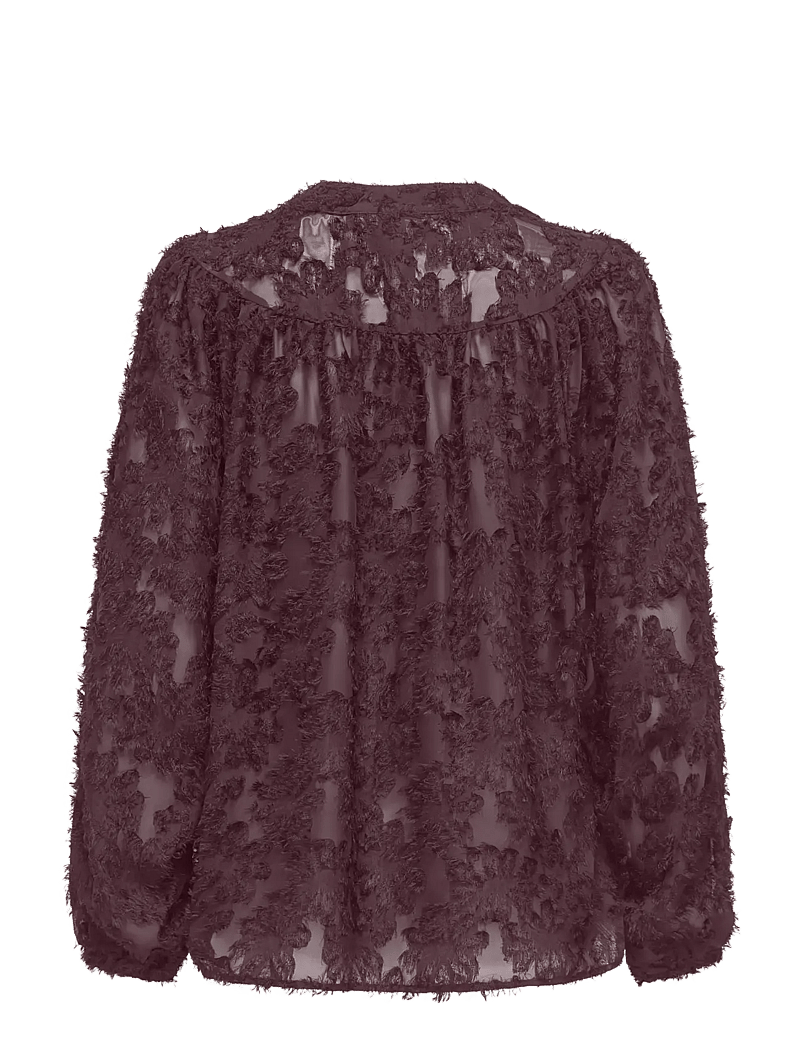 ONLY - ONLKORSA LS JAQUARD SHIRT WVN - langærmede bluser - winetasting - 1
