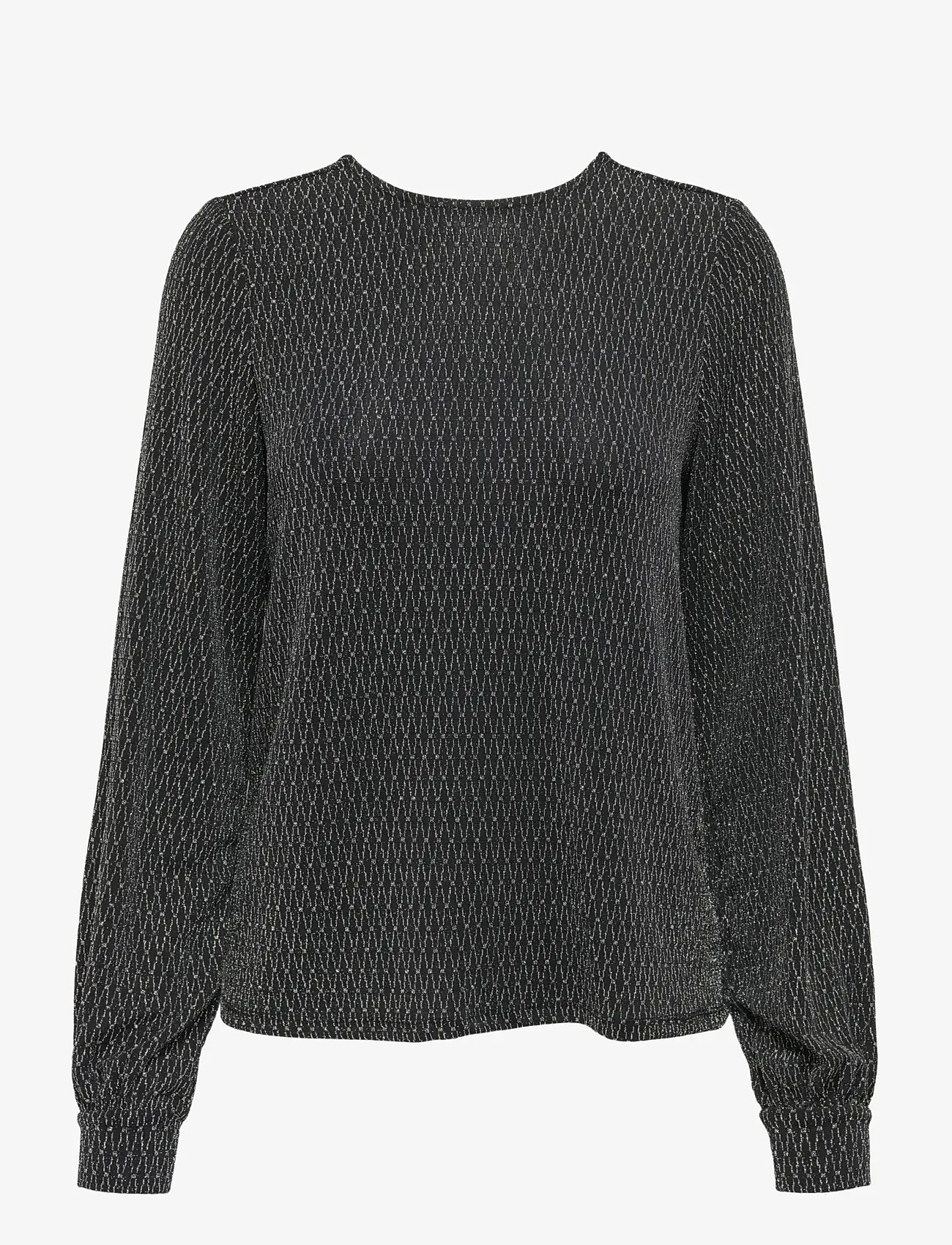 ONLY - ONLCAROL L/S GLITTER BOW TOP BOX JRS - langærmede bluser - black - 1
