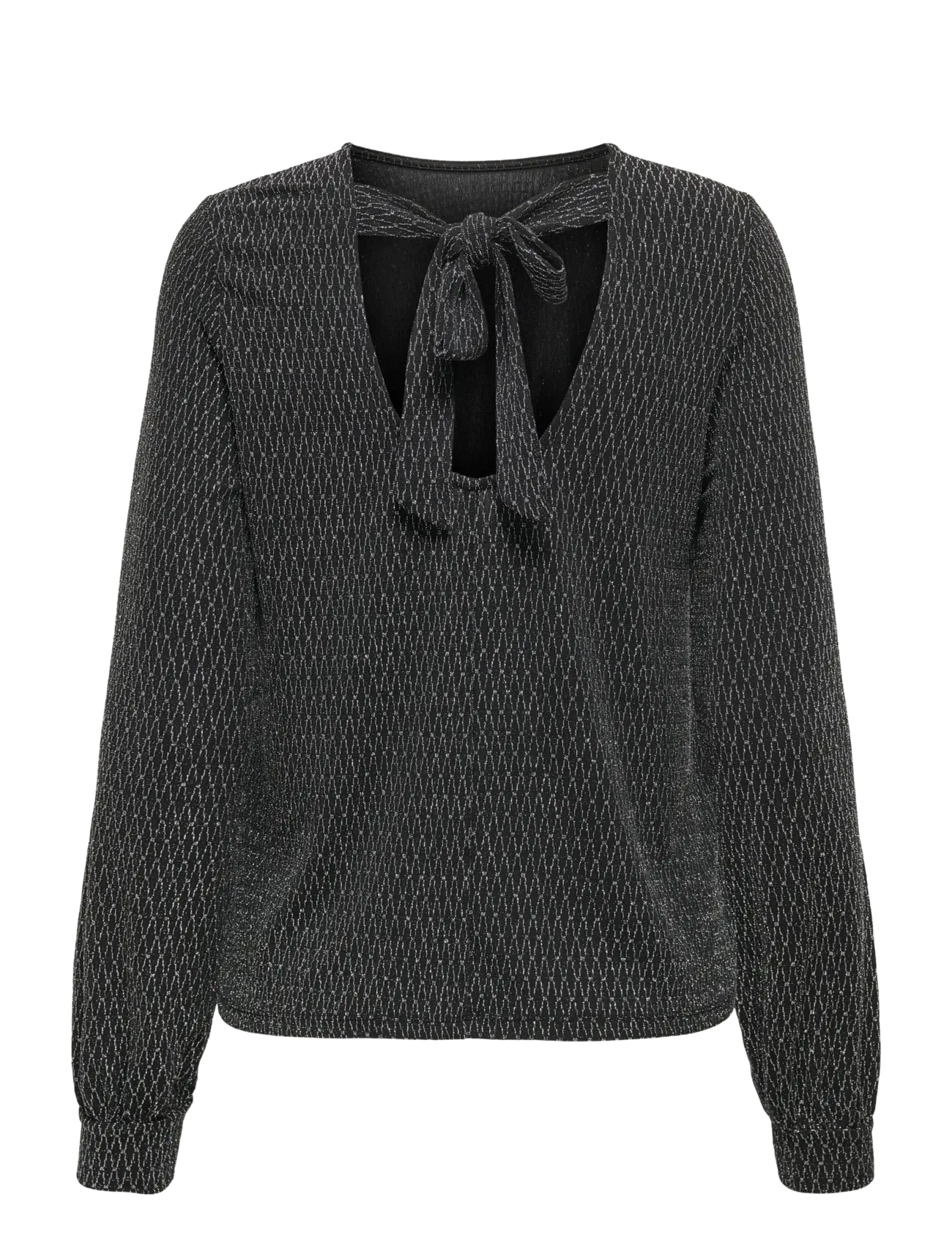 ONLY - ONLCAROL L/S GLITTER BOW TOP BOX JRS - pikkade varrukatega pluusid - black - 2