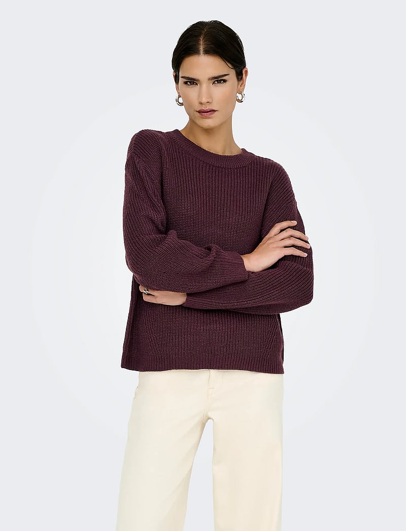 ONLY - ONLMILOUZ LS RIB PULLOVER KNT NOOS - pullover - decadent chocolate - 0