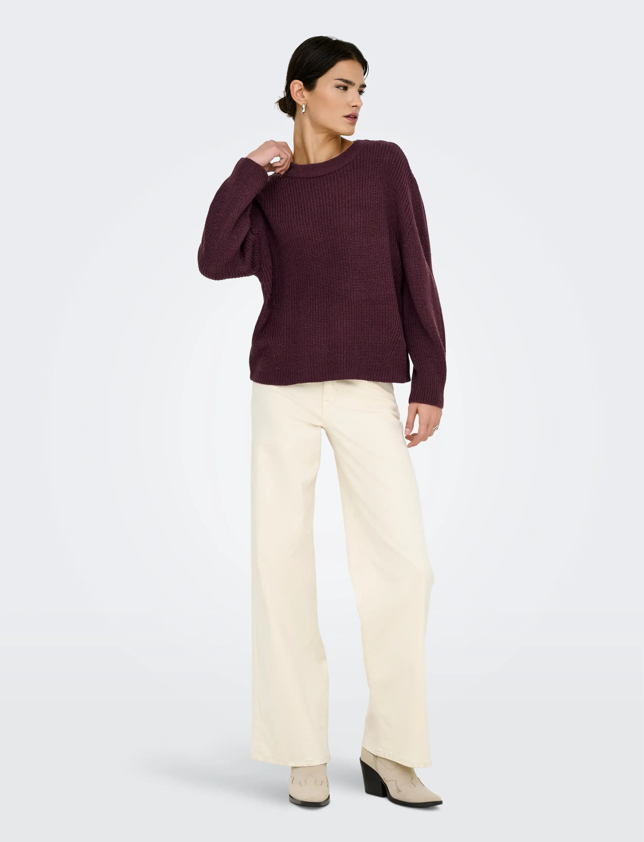 ONLY - ONLMILOUZ LS RIB PULLOVER KNT NOOS - neulepuserot - decadent chocolate - 4