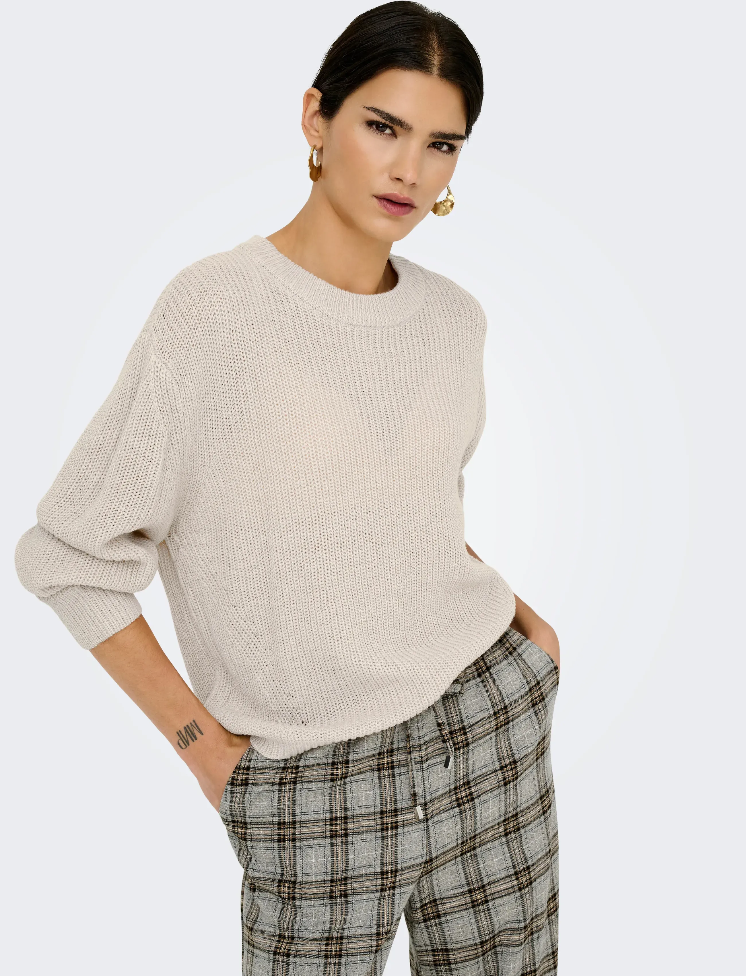 ONLY - ONLMILOUZ LS RIB PULLOVER KNT NOOS - pullover - moonbeam - 5