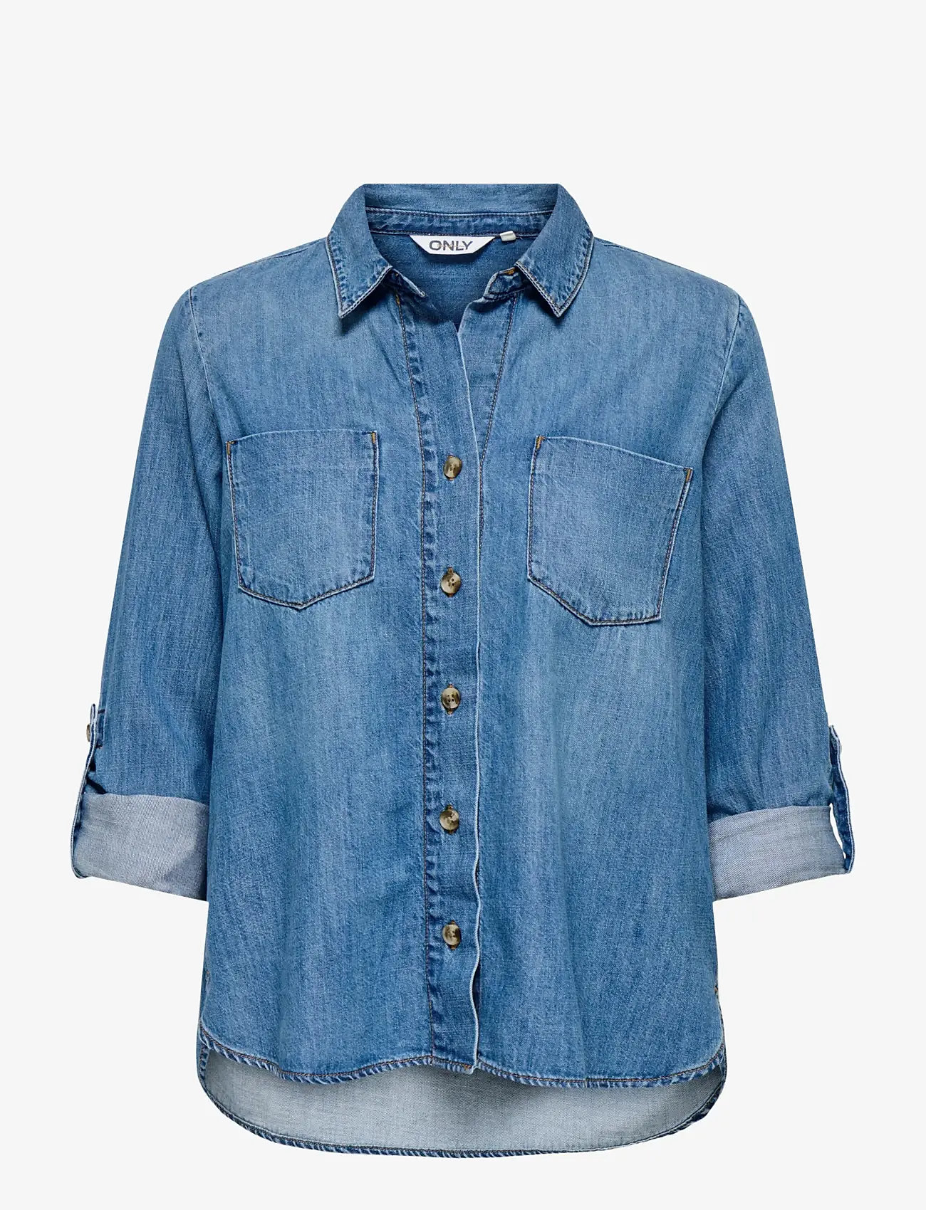 ONLY - ONLYASMIN SHIRT L/S DNM AKM NOOS - denimskjorter - medium blue denim - 1