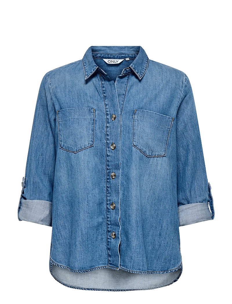 ONLY - ONLYASMIN SHIRT L/S DNM AKM NOOS - denimskjorter - medium blue denim - 1