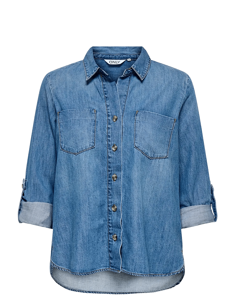 ONLY - ONLYASMIN SHIRT L/S DNM AKM NOOS - farkkupaidat - medium blue denim - 1