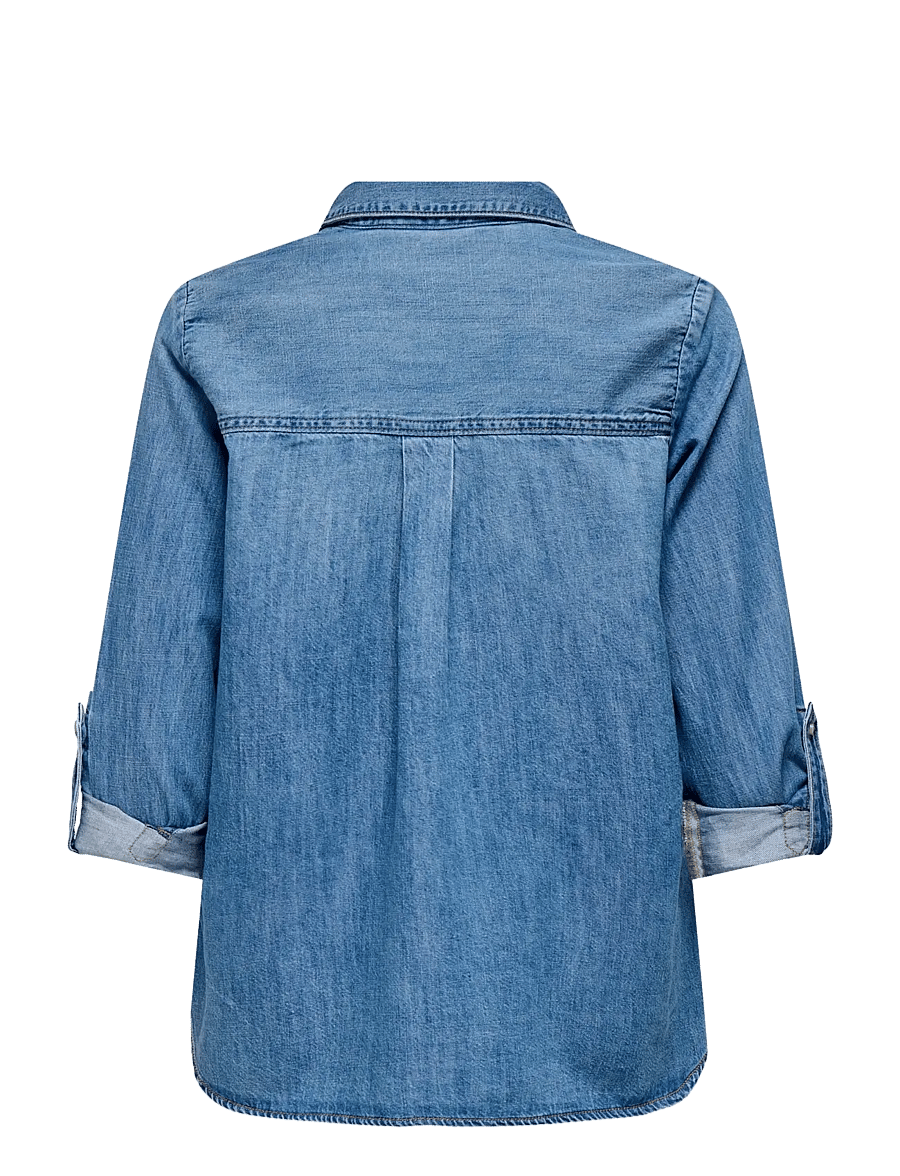 ONLY - ONLYASMIN SHIRT L/S DNM AKM NOOS - farkkupaidat - medium blue denim - 2