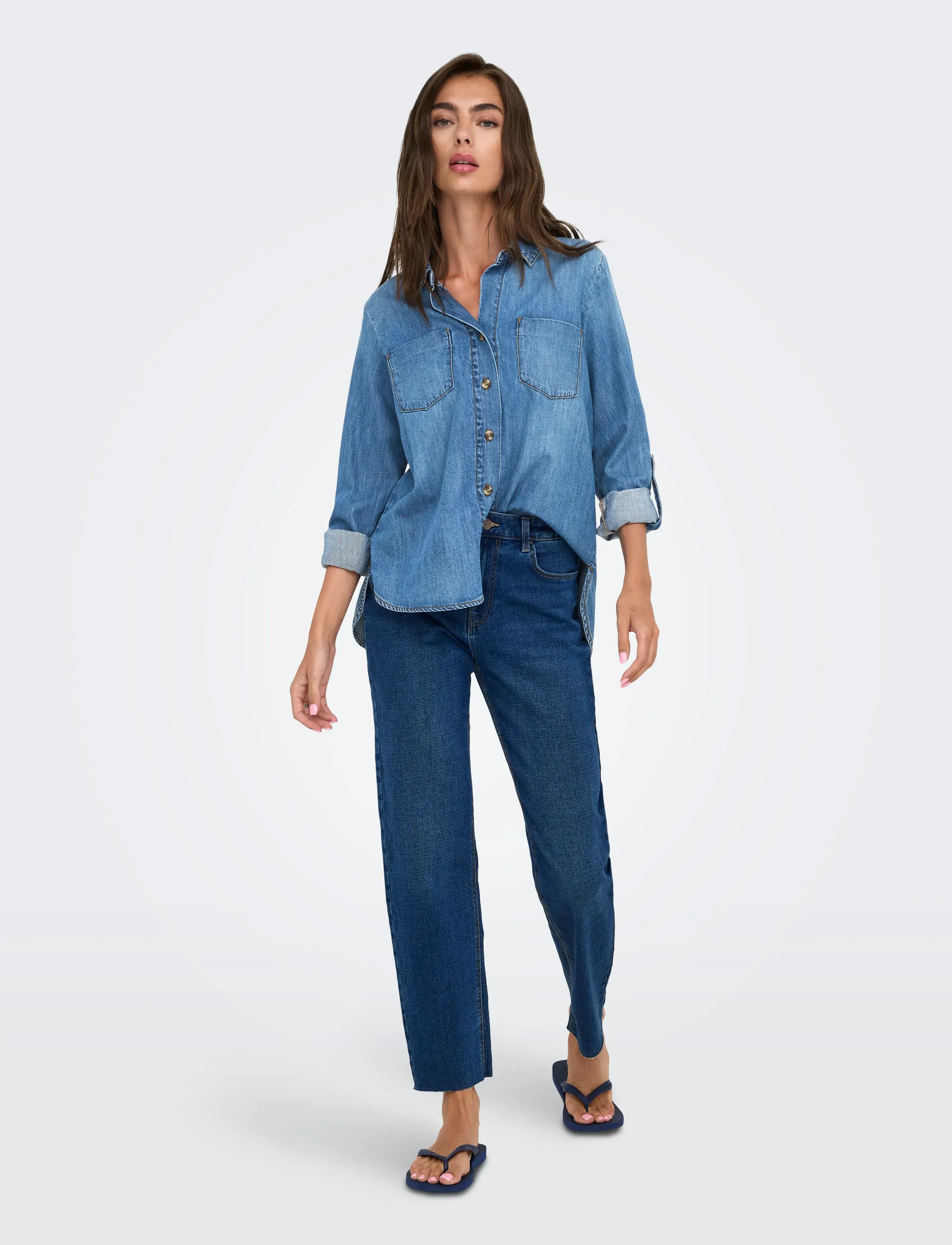 ONLY ONLYASMIN SHIRT L/S DNM AKM NOOS - Shirts - MEDIUM BLUE DENIM / blue