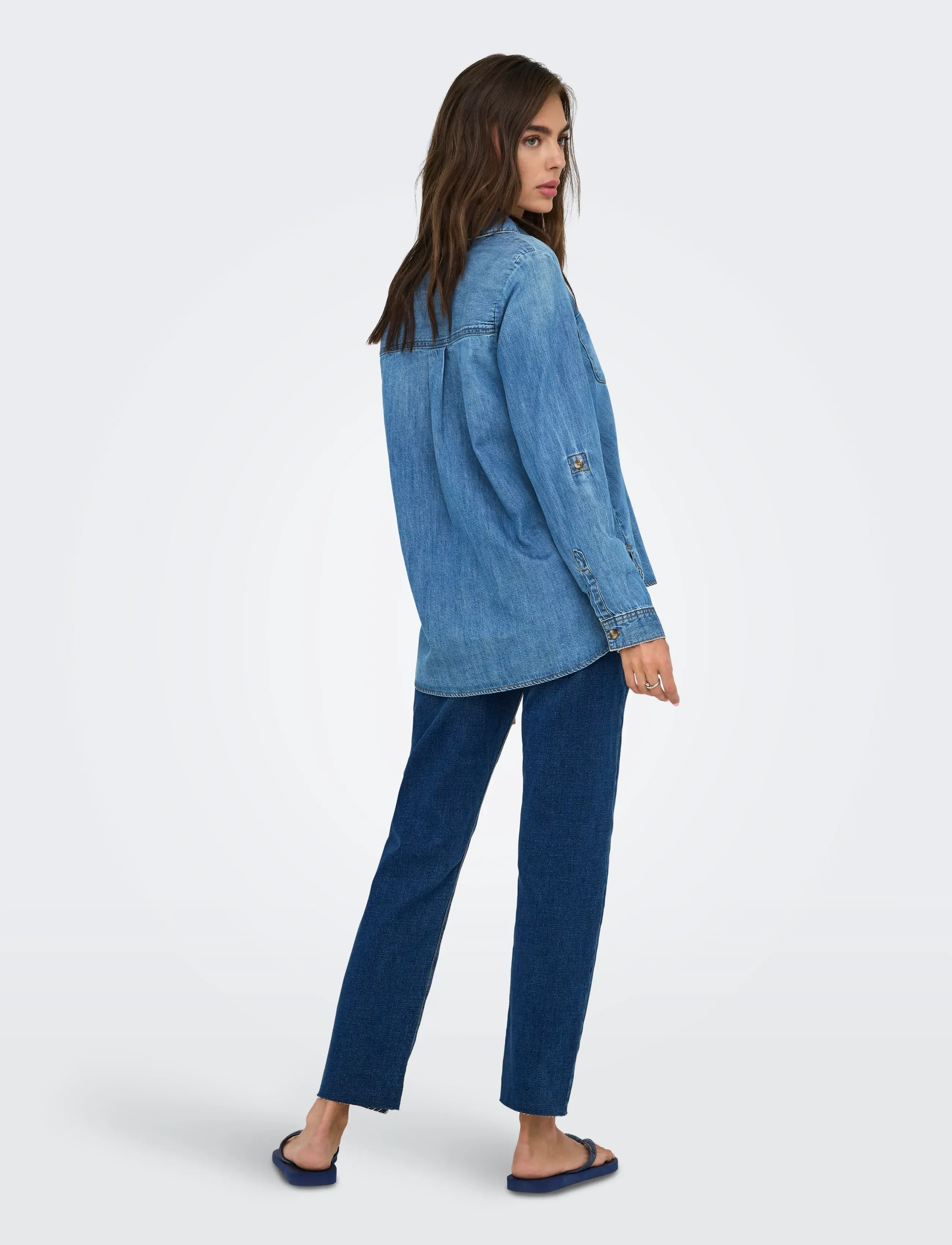ONLY - ONLYASMIN SHIRT L/S DNM AKM NOOS - farkkupaidat - medium blue denim - 3