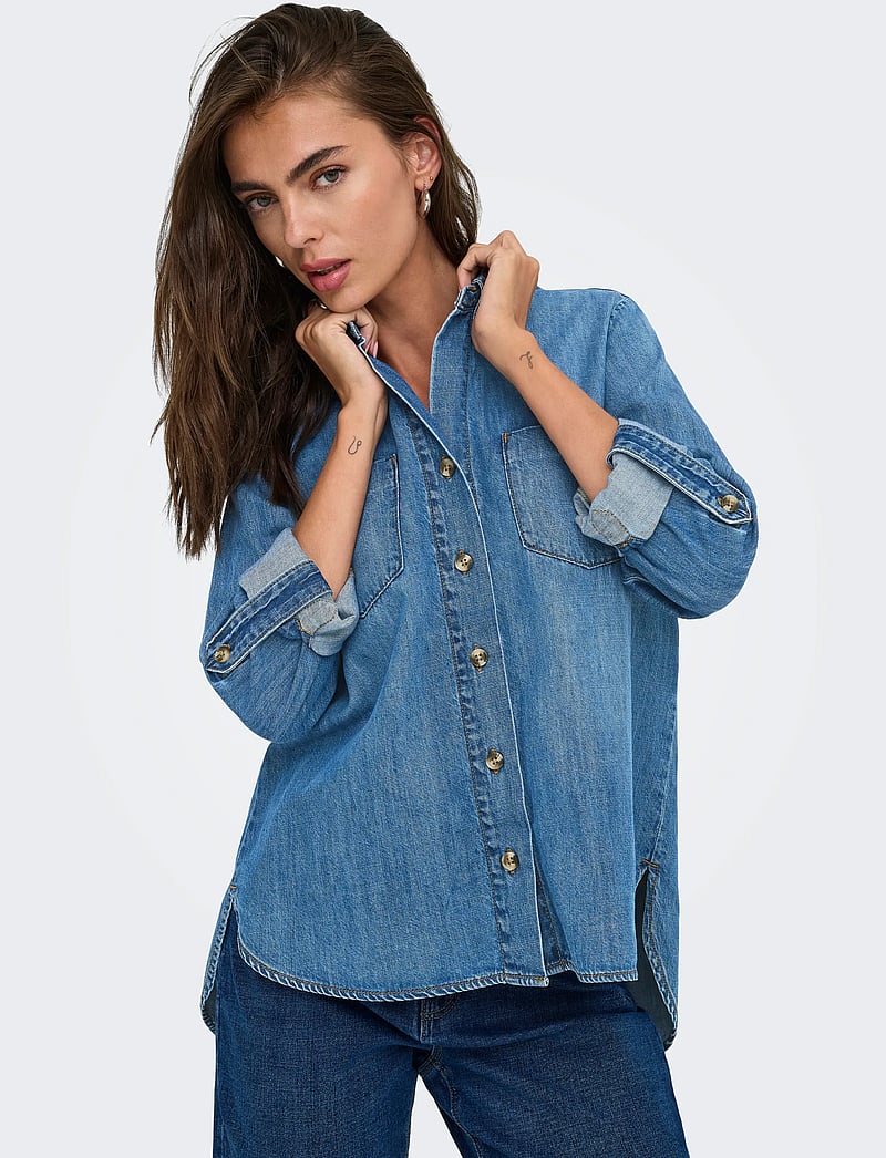 ONLY - ONLYASMIN SHIRT L/S DNM AKM NOOS - denimskjorter - medium blue denim - 5