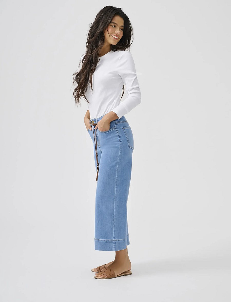 ONLY - ONLMADISON HW BELT WD CRP DNM GUA165NOOS - laia säärega teksad - medium blue denim - 0