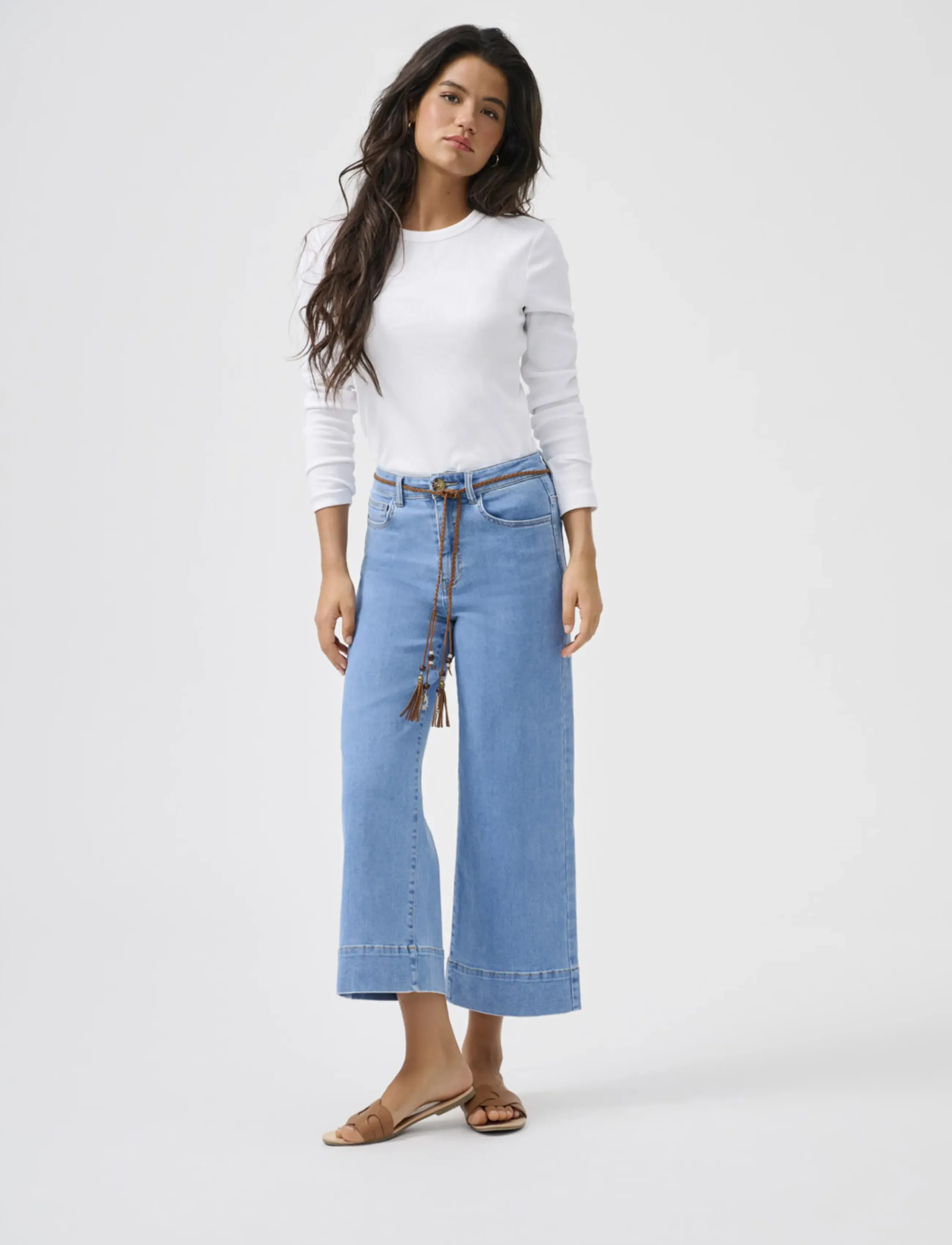 ONLY - ONLMADISON HW BELT WD CRP DNM GUA165NOOS - laia säärega teksad - medium blue denim - 3
