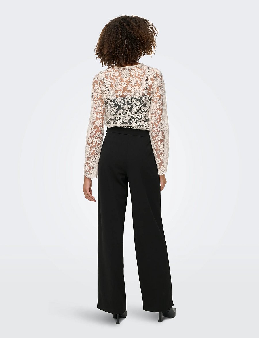 ONLY - ONLGALA LIFE HW BELT WIDE PANT PNT - wijde broeken - black - 3