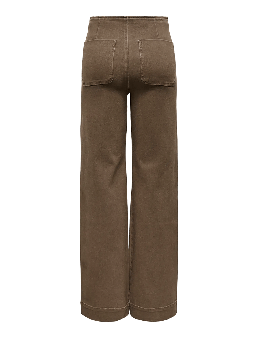 ONLY - ONLMADELINE HW WIDE POCKET COLOR PNT - chocolate martini - 2