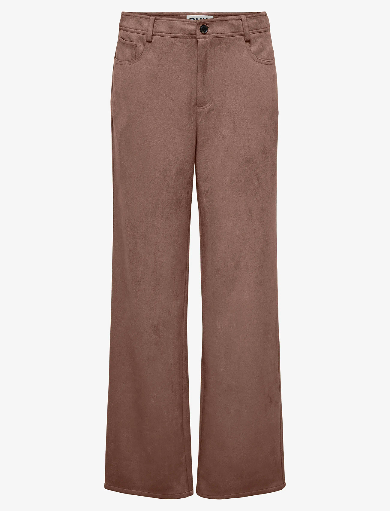 ONLY - ONLISI LIFE MW STR FAUX SUEDE PANT ZLO - straight leg hosen - cognac - 0