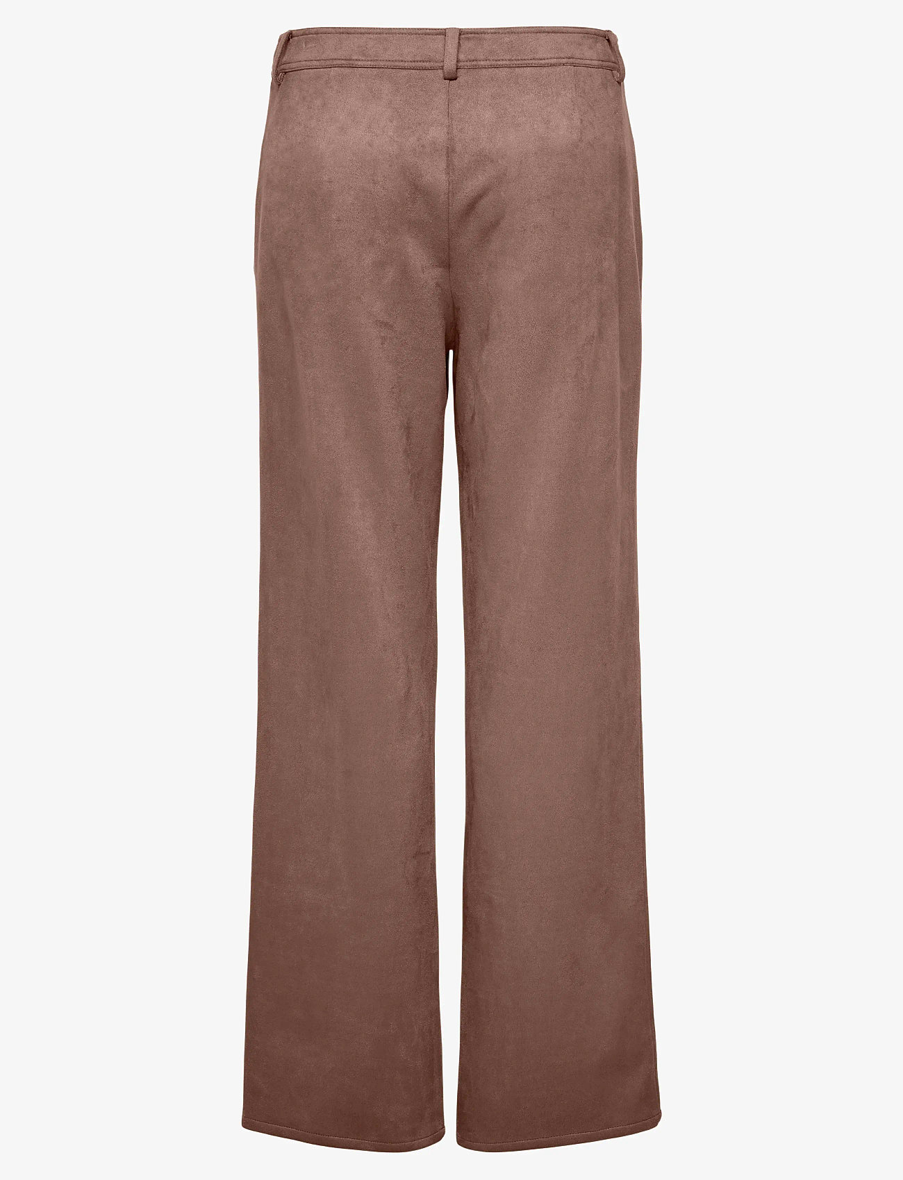 ONLY - ONLISI LIFE MW STR FAUX SUEDE PANT ZLO - straight leg hosen - cognac - 1