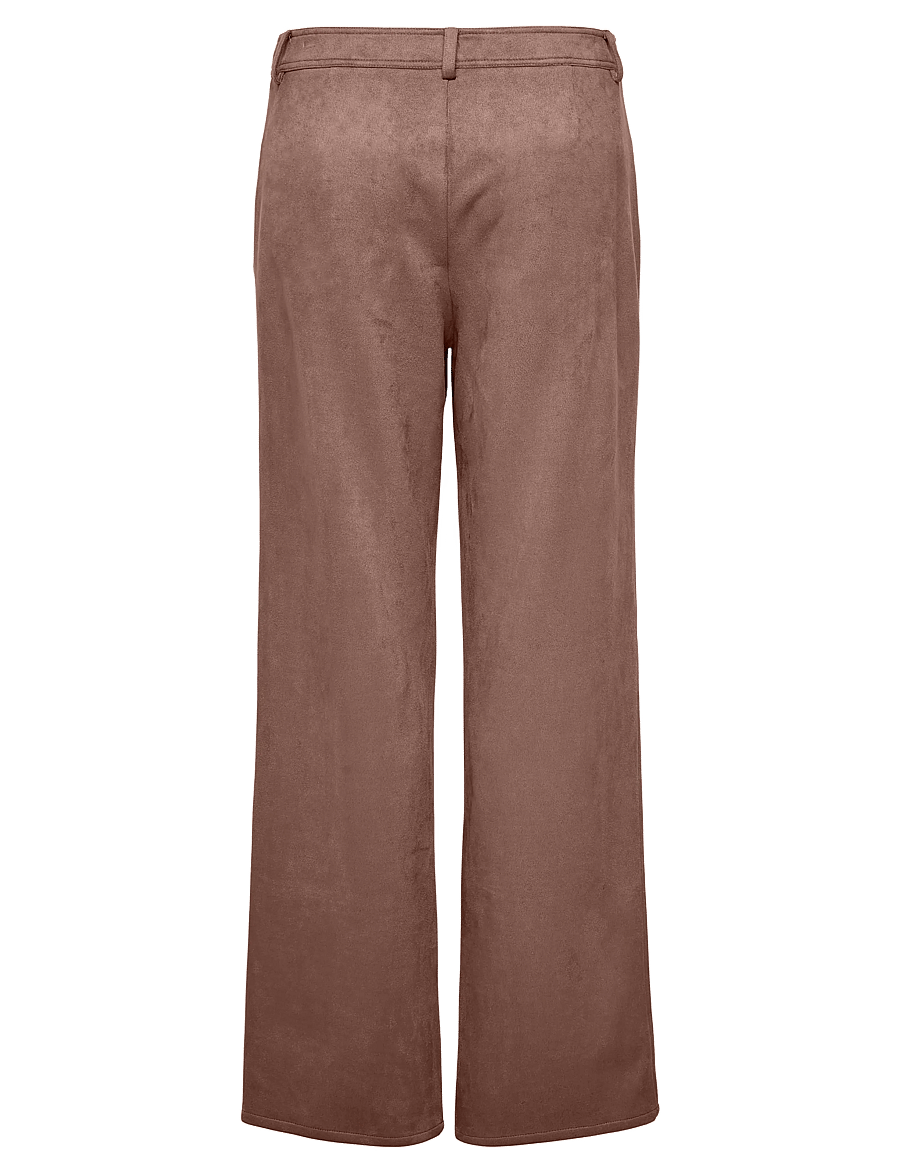 ONLY - ONLISI LIFE MW STR FAUX SUEDE PANT ZLO - pantalons droits - cognac - 1