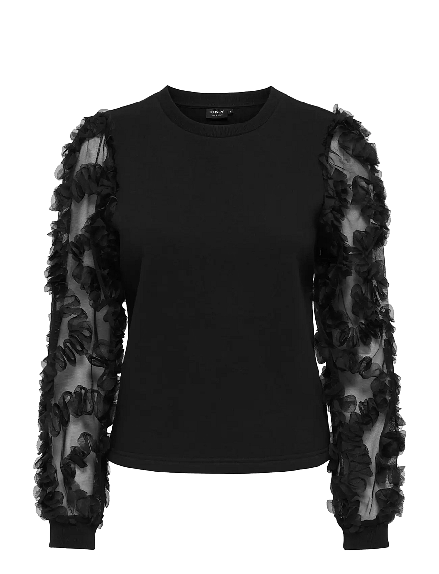 ONLY - ONLLAVIN L/S O-NECK MIX SWT - black - 1
