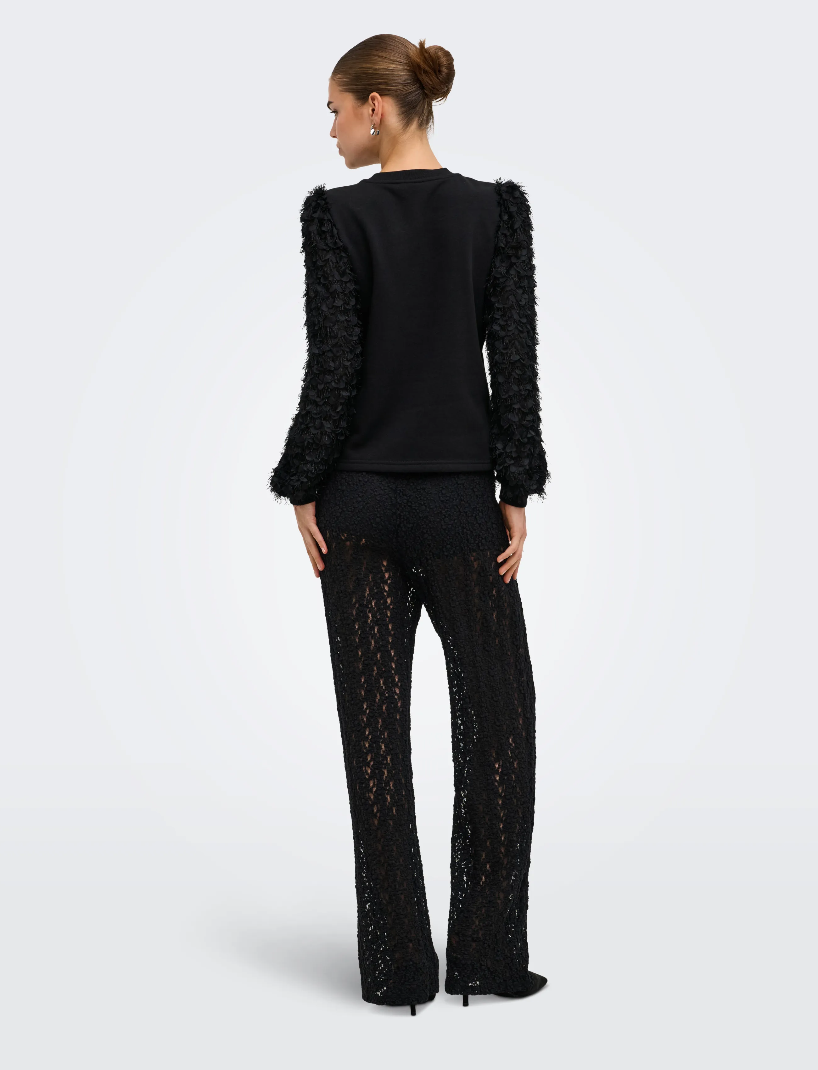 ONLY - ONLLAVIN L/S O-NECK MIX SWT - black - 3
