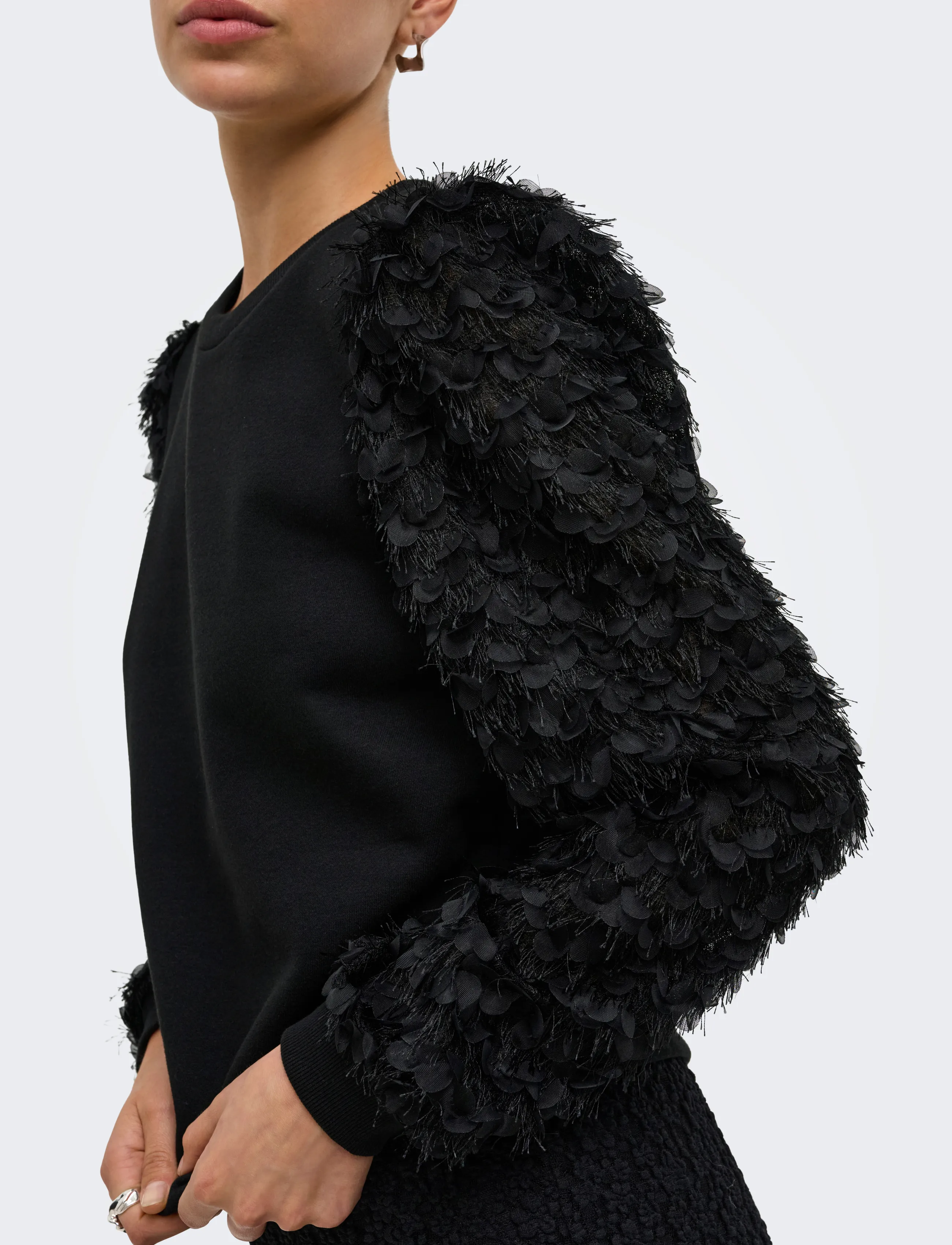 ONLY - ONLLAVIN L/S O-NECK MIX SWT - black - 5