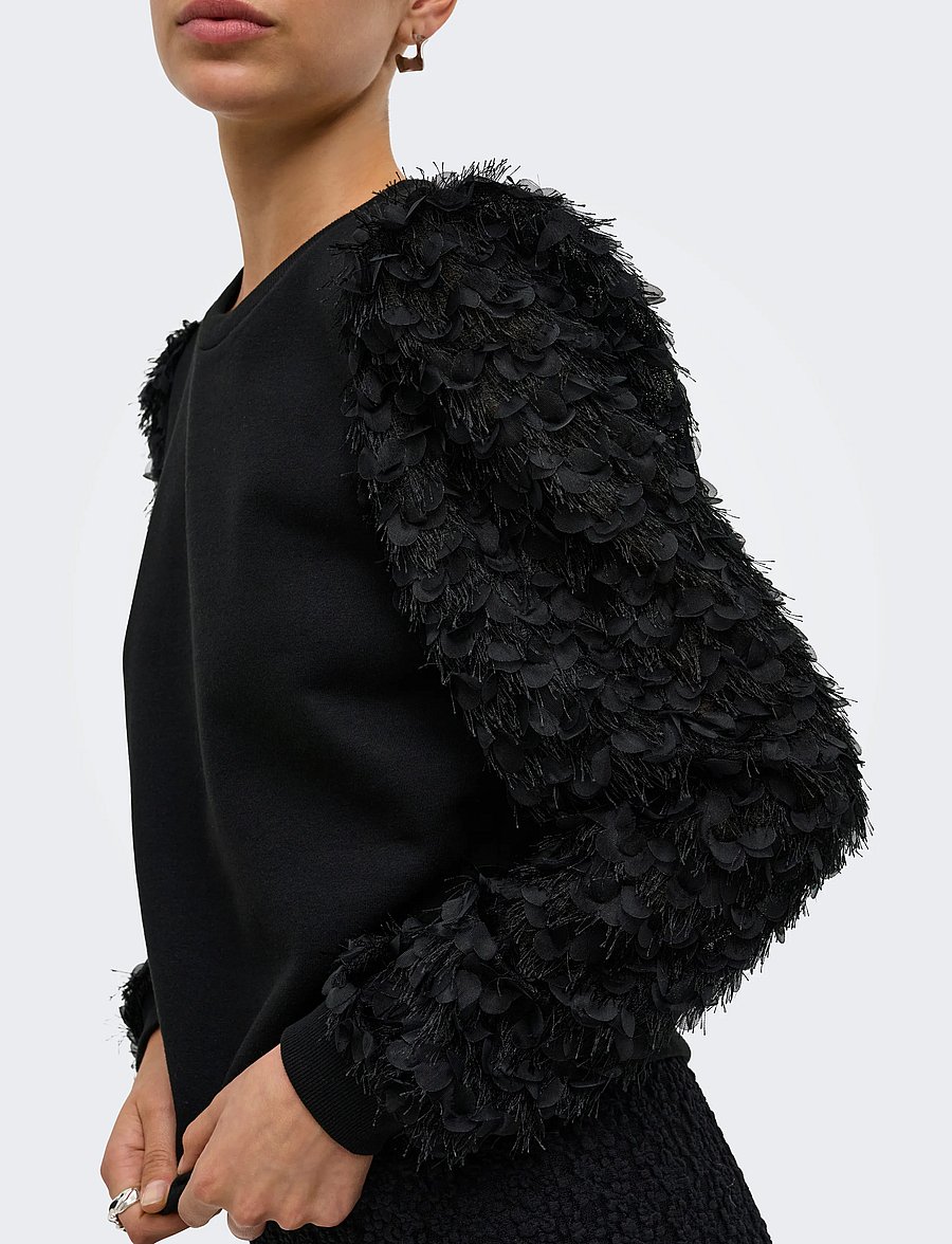 ONLY - ONLLAVIN L/S O-NECK MIX SWT - black - 5