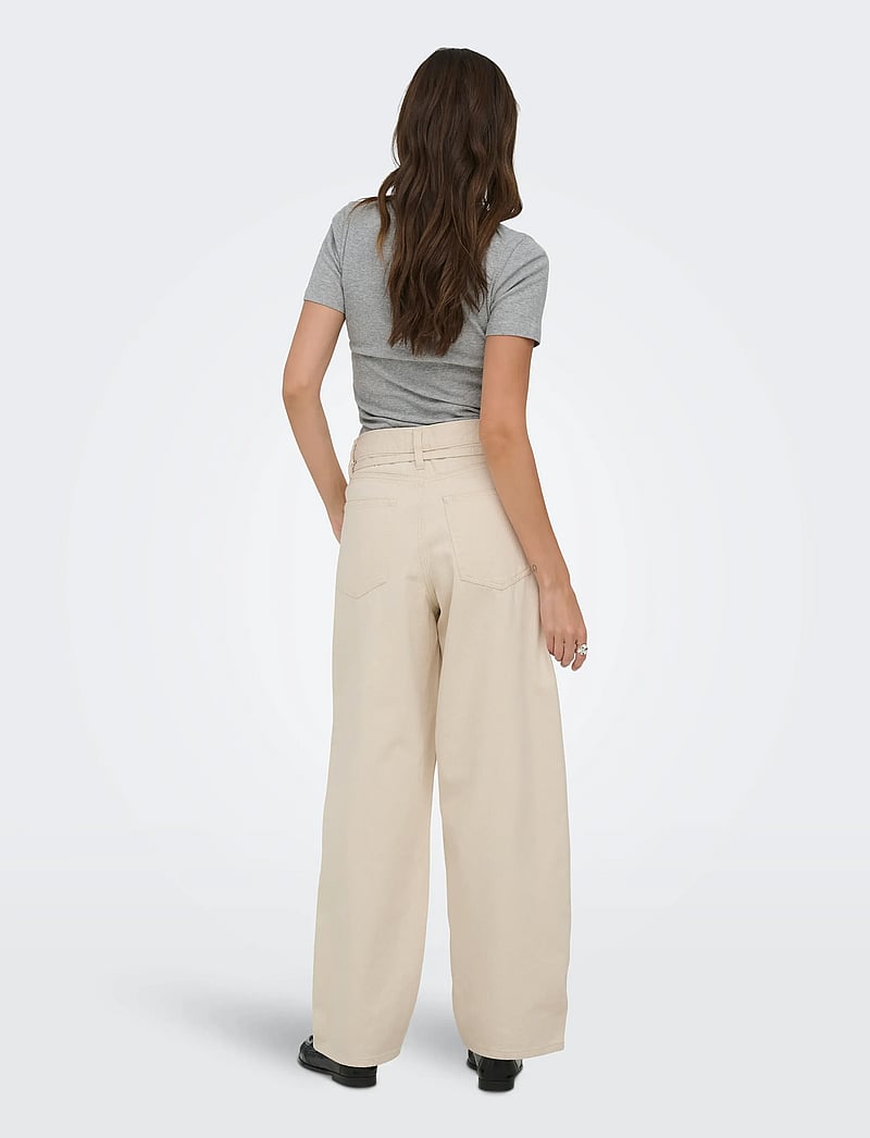 ONLY - ONLGIANNA MW STRAIGHT DOT211 DNM NOOS - brede jeans - ecru - 3