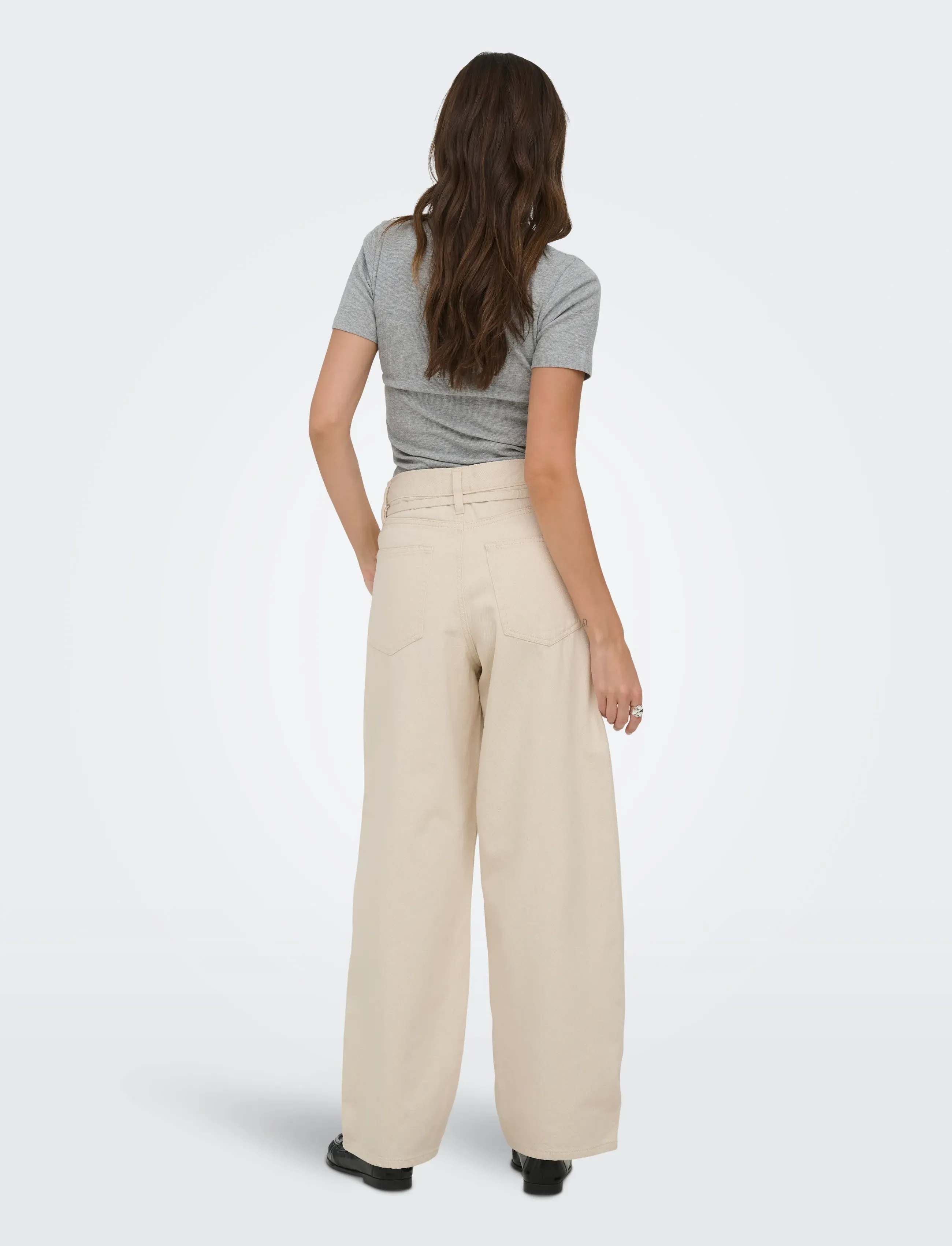 ONLY - ONLGIANNA MW STRAIGHT DOT DNM NOOS - laia säärega teksad - ecru - 3
