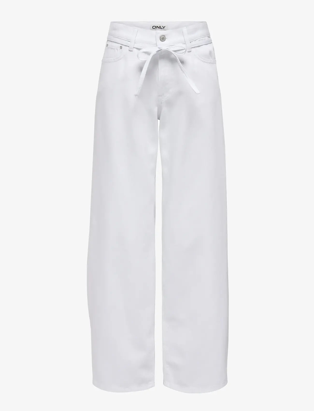 ONLY - ONLGIANNA MW STRAIGHT DOT211 DNM NOOS - wide leg jeans - white denim - 1