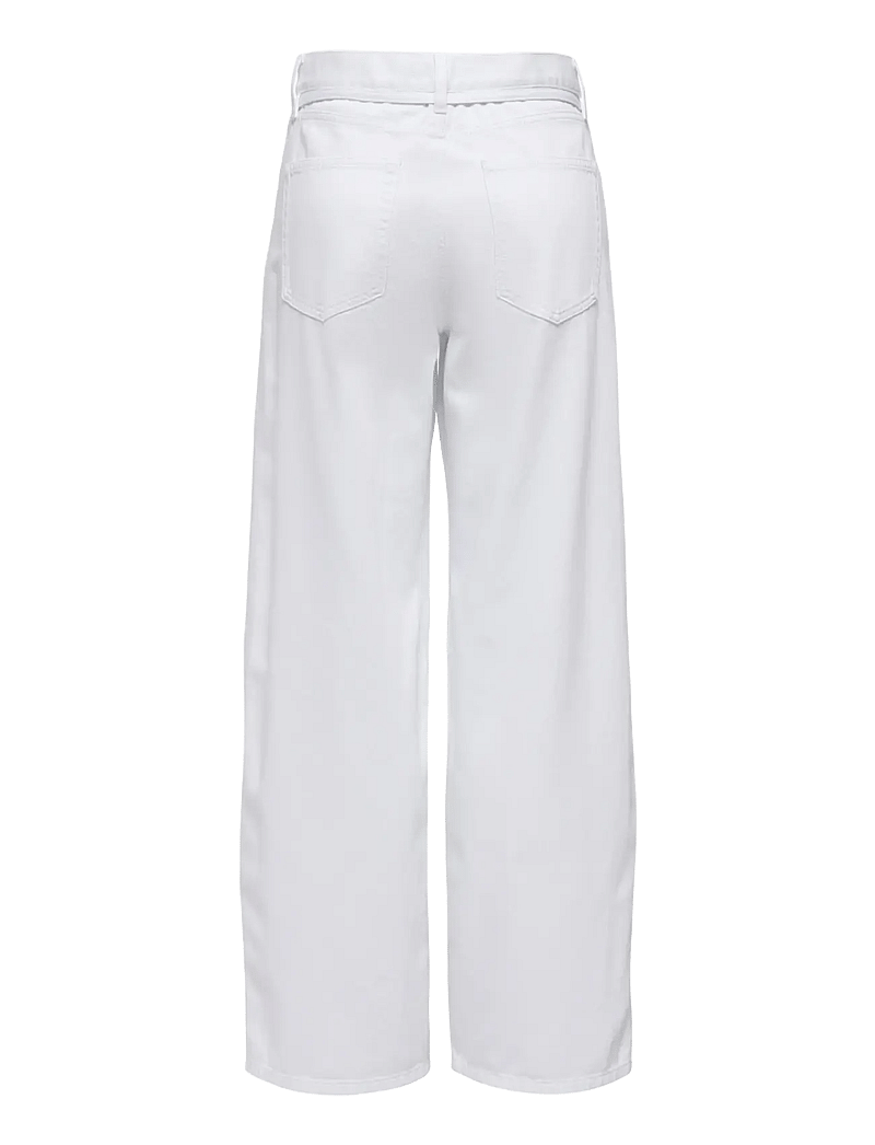 ONLY - ONLGIANNA MW STRAIGHT DOT211 DNM NOOS - wide leg jeans - white denim - 2
