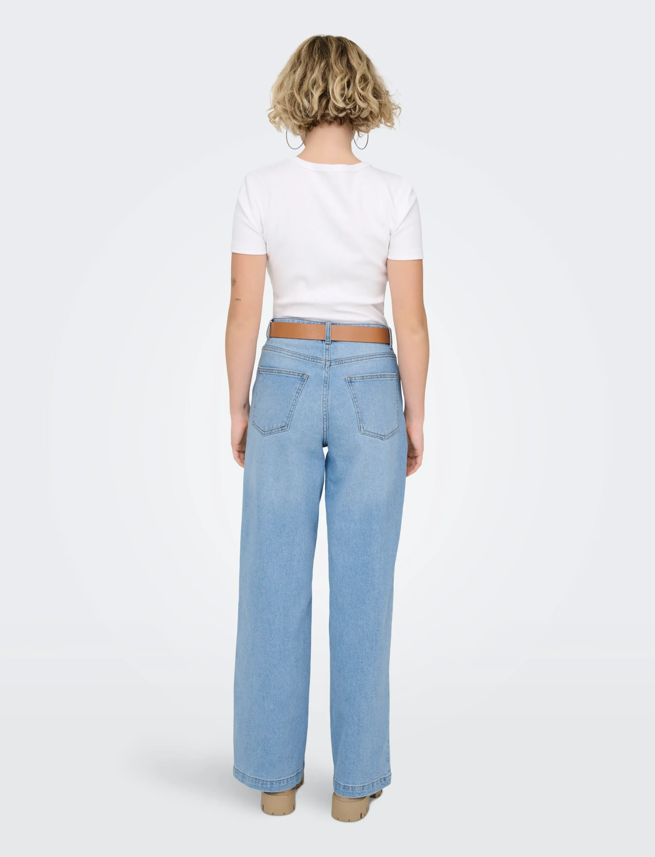 ONLY - ONLHOPE HW WIDE PINTUCK DNM MAE2655 - vide jeans - light blue denim - 3