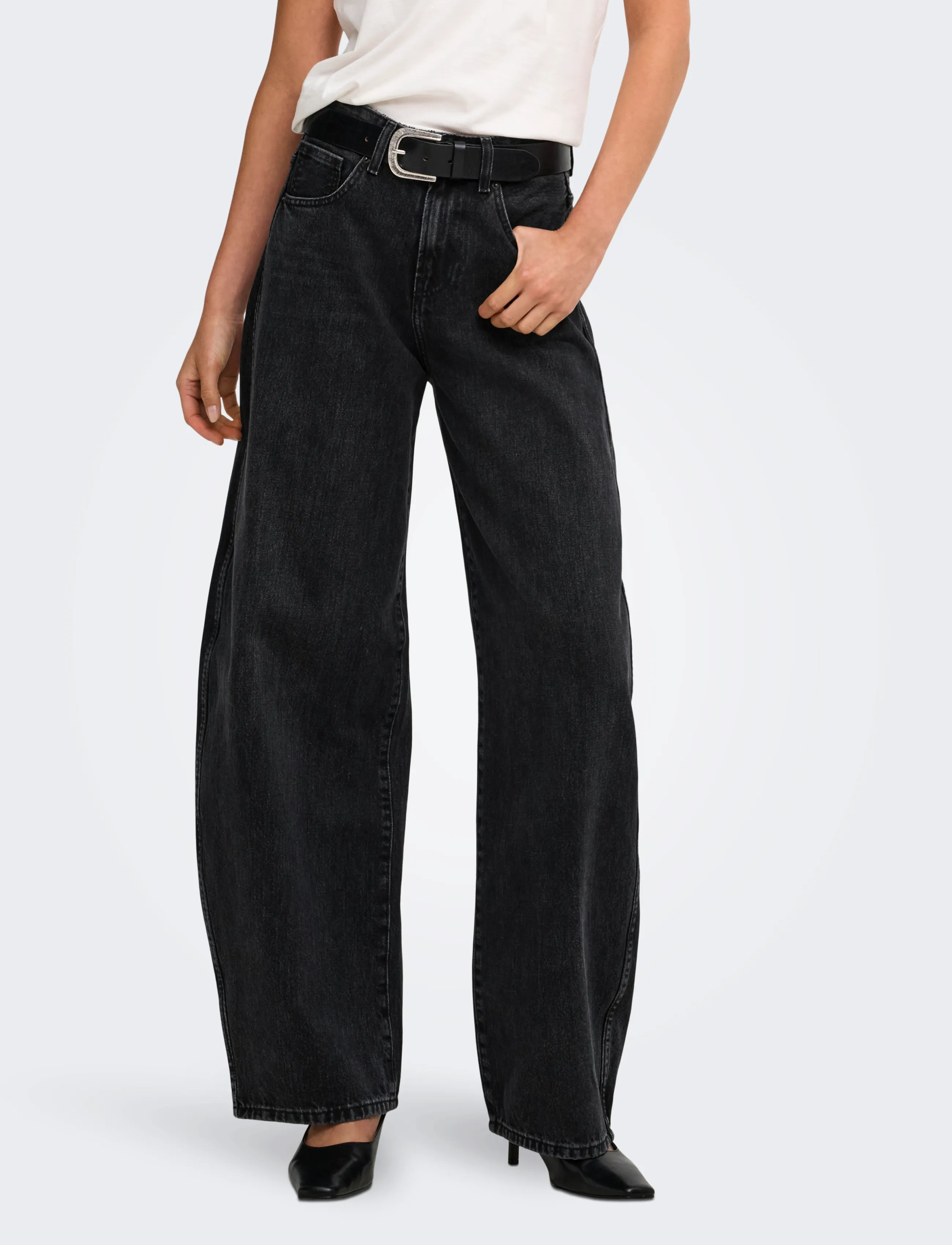 ONLY ONLTAYLOR HW BARREL DNM TAI688 - Kläder - WASHED BLACK / black